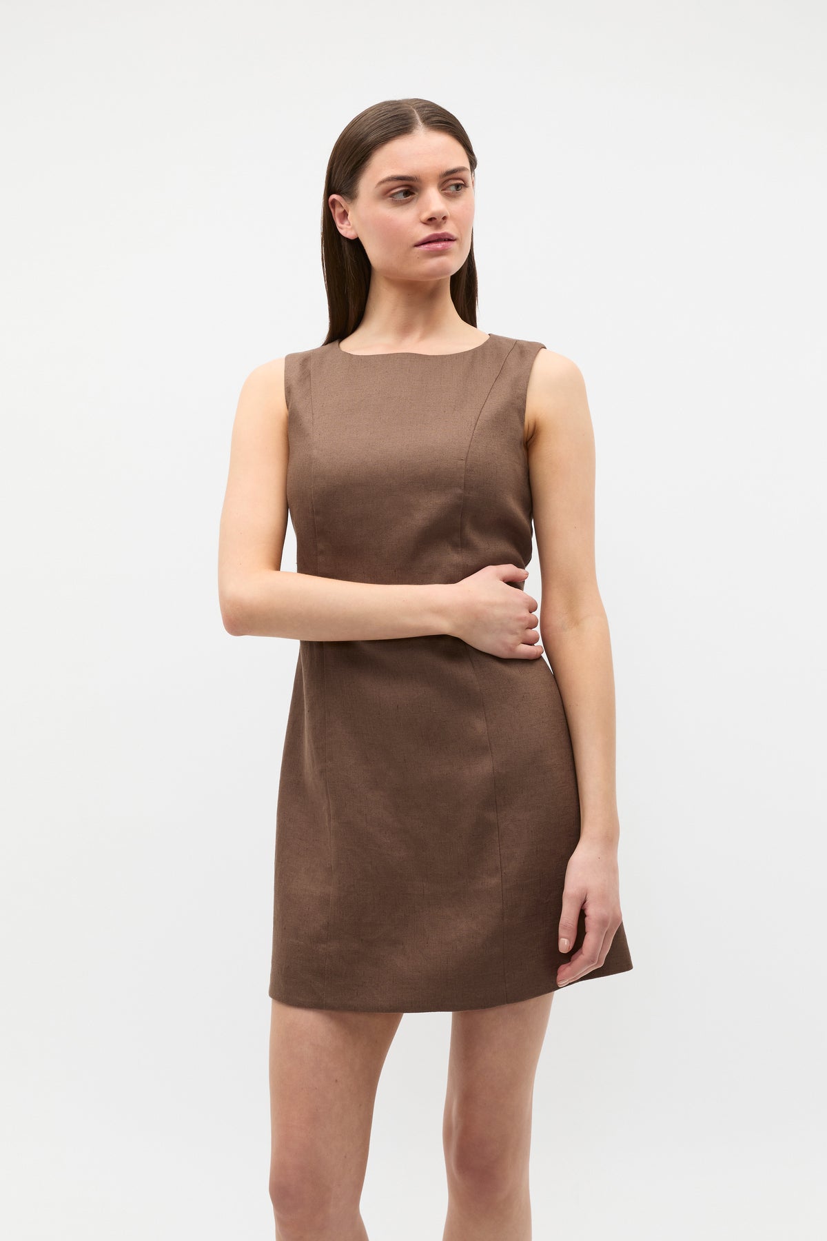 Linen Structured Shift Dress