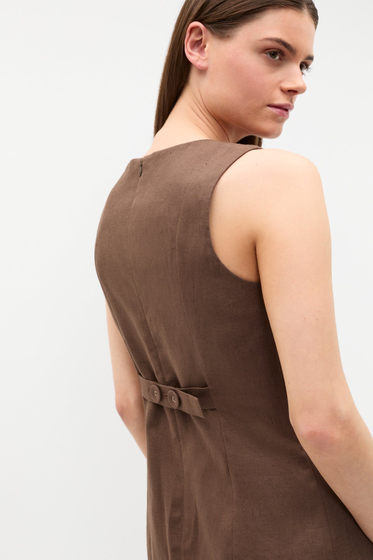 Linen Structured Shift Dress