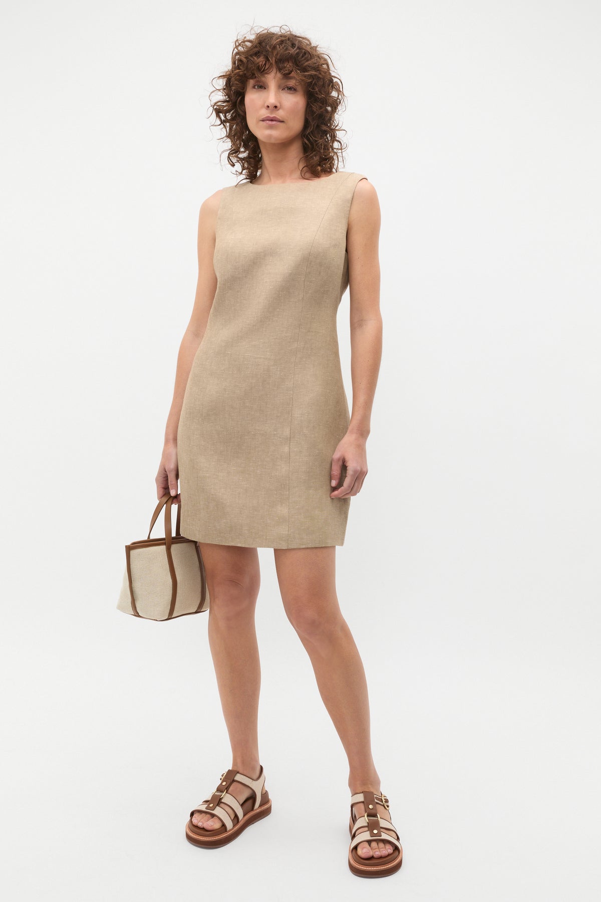 Linen Structured Shift Dress