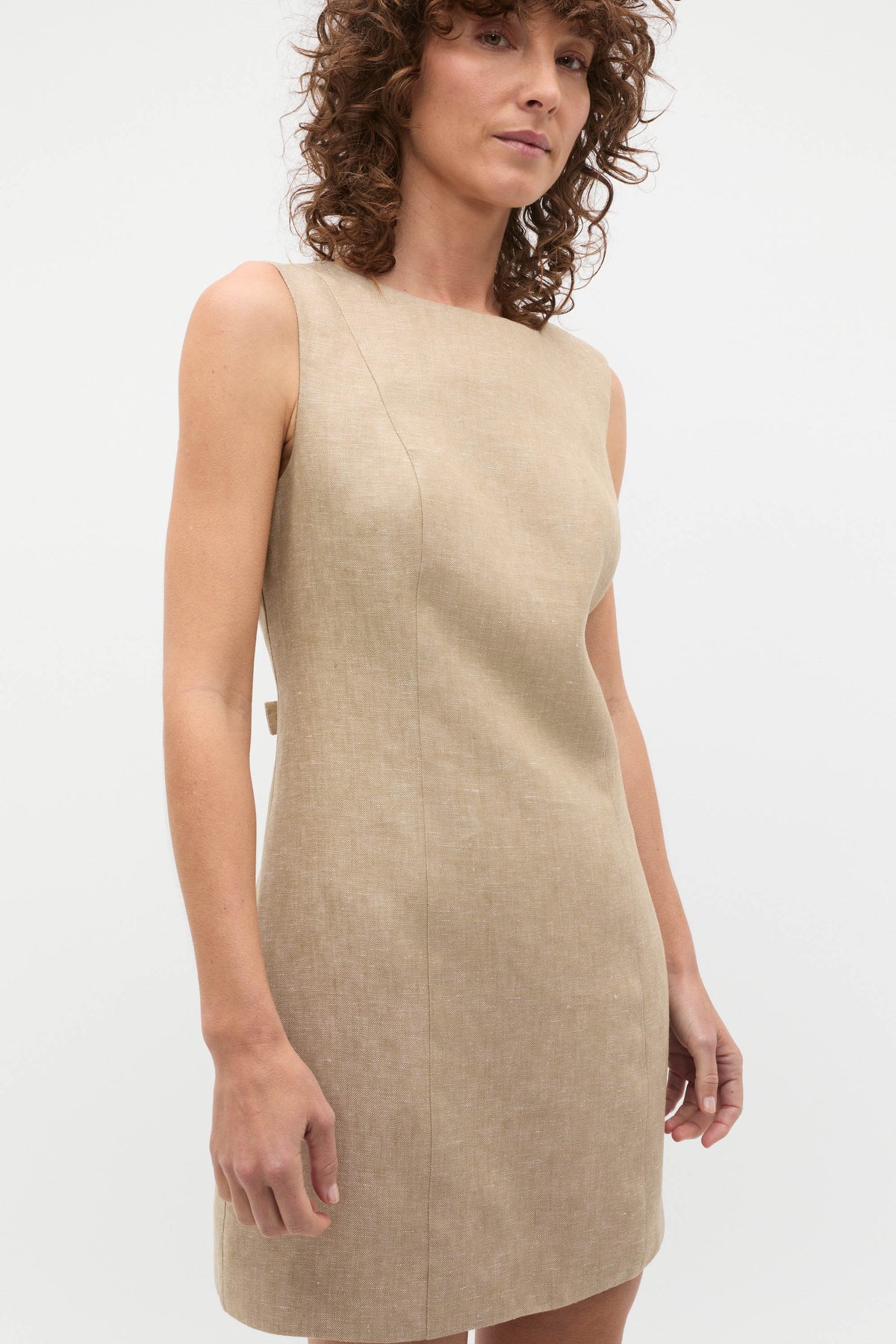 Linen Structured Shift Dress