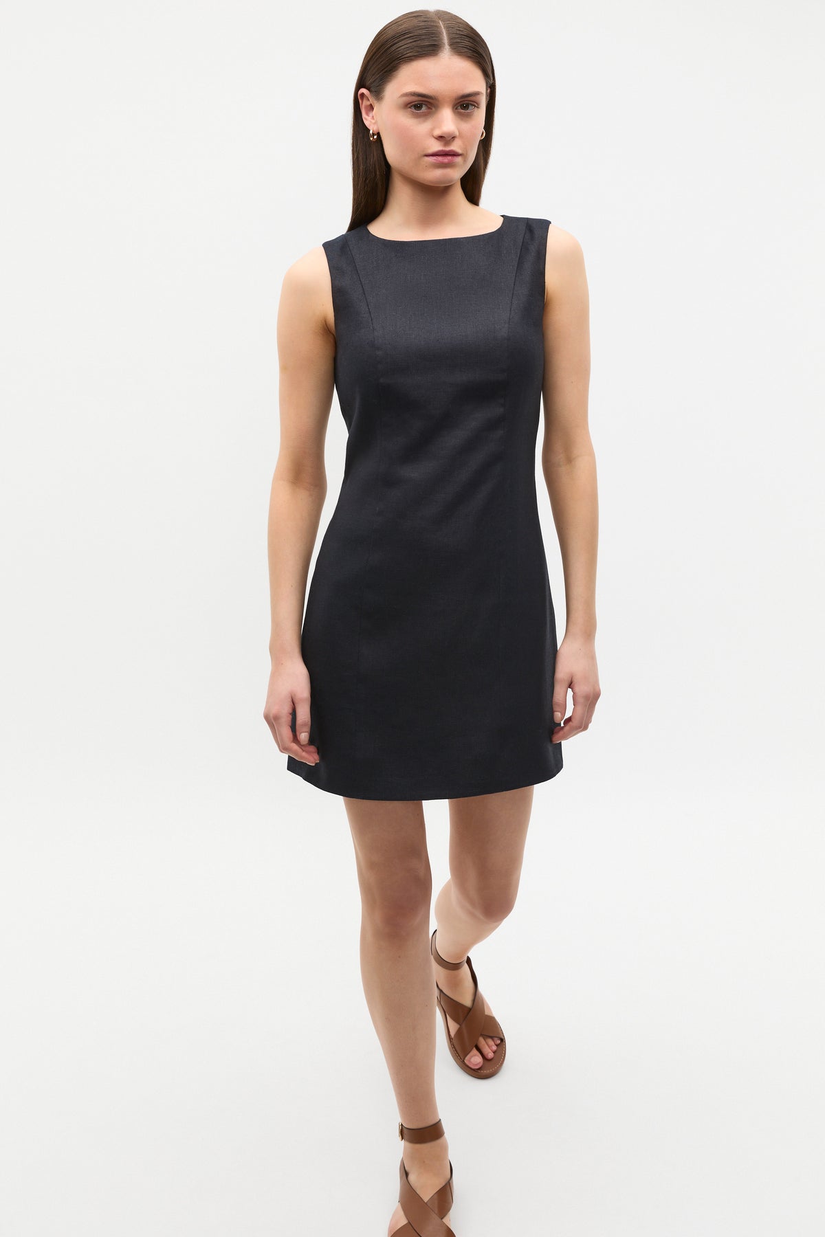 Linen Structured Shift Dress
