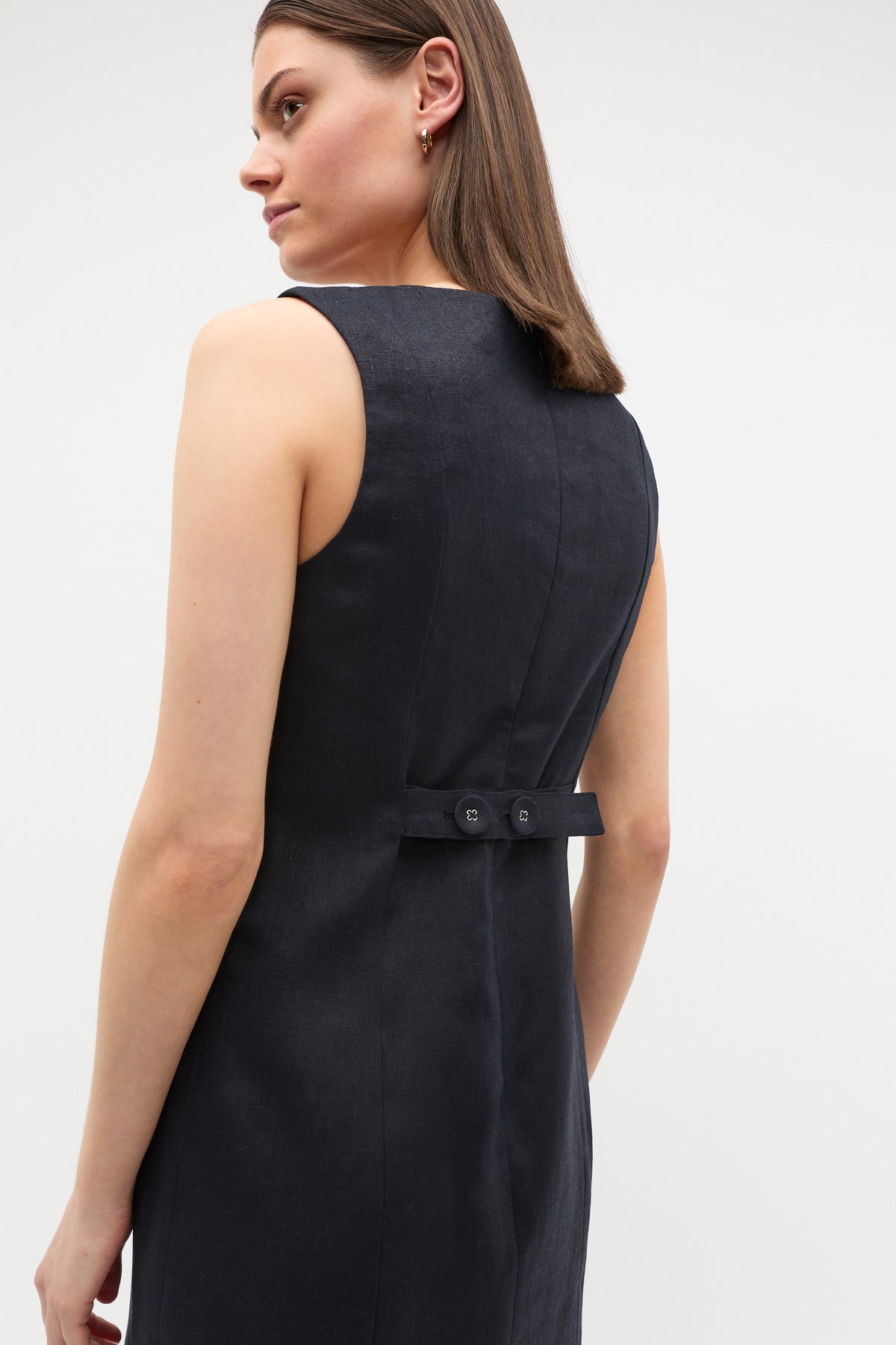 Linen Structured Shift Dress