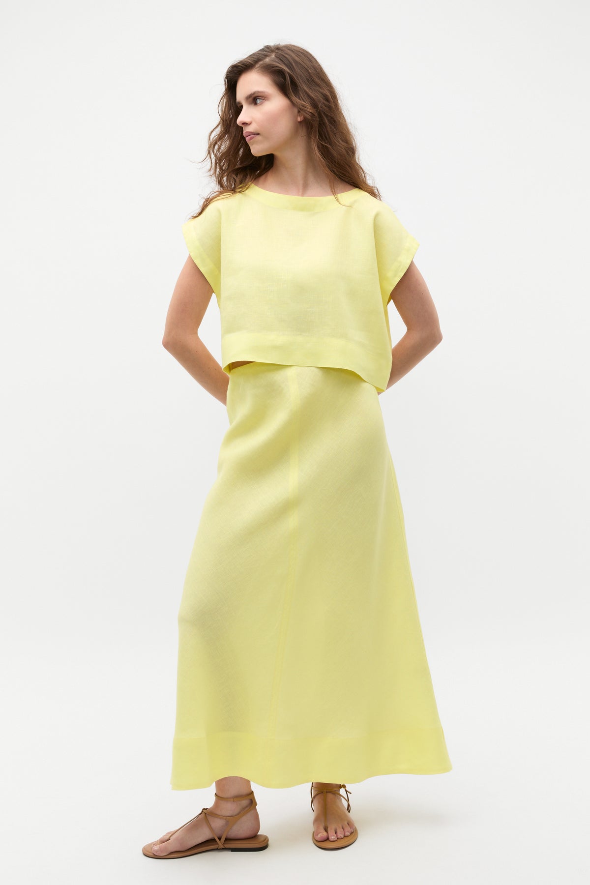 Core Linen Seam Front Skirt