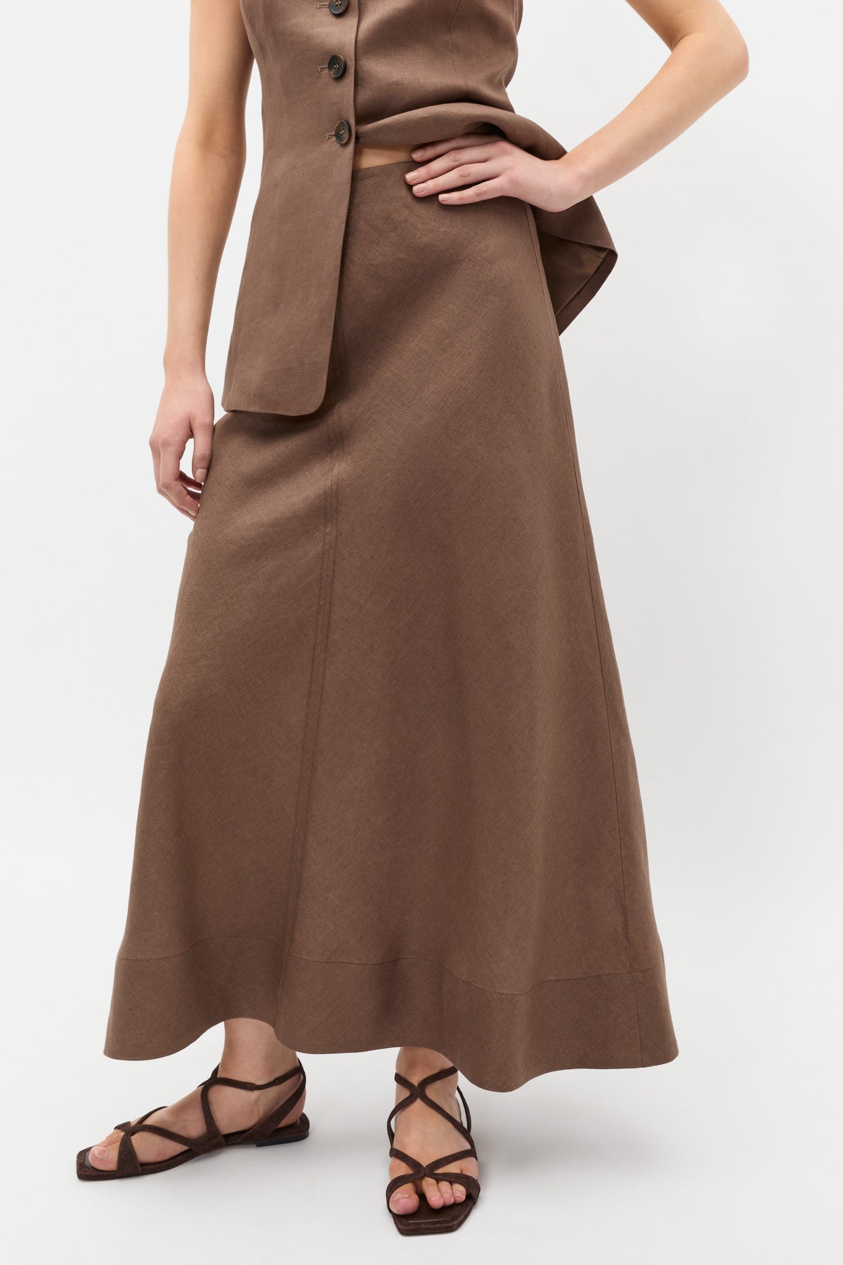 Core Linen Seam Front Skirt