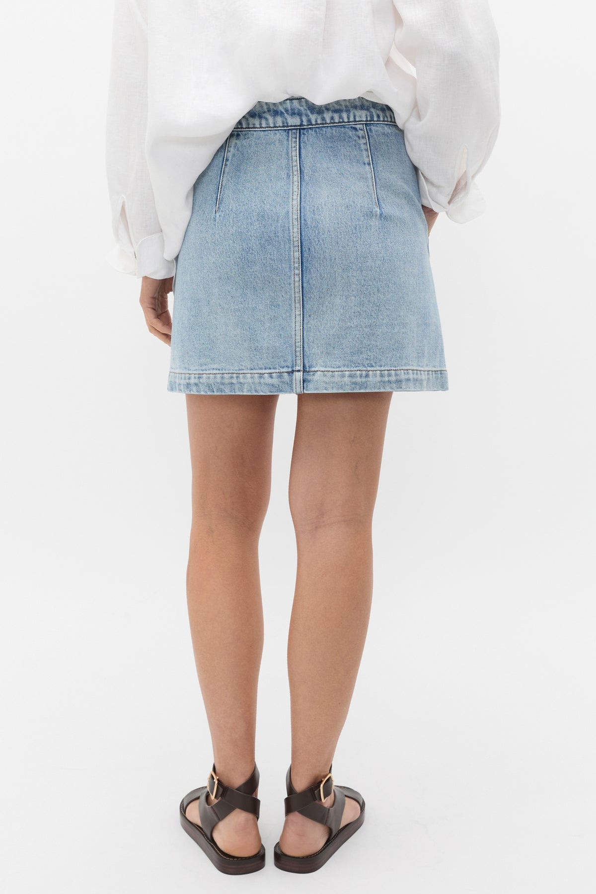 Denim Curve Pocket Mini Skirt