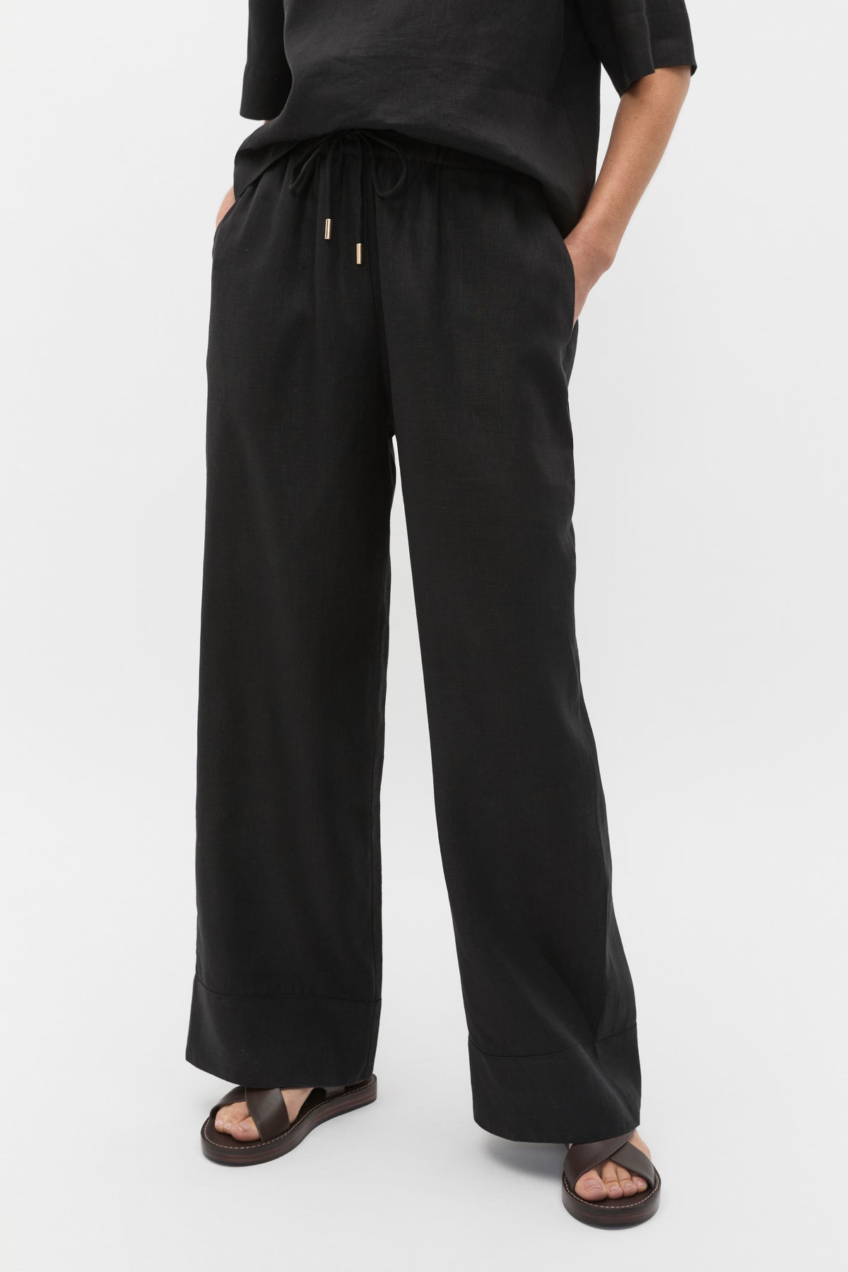 Core Linen Casual Tie Pant