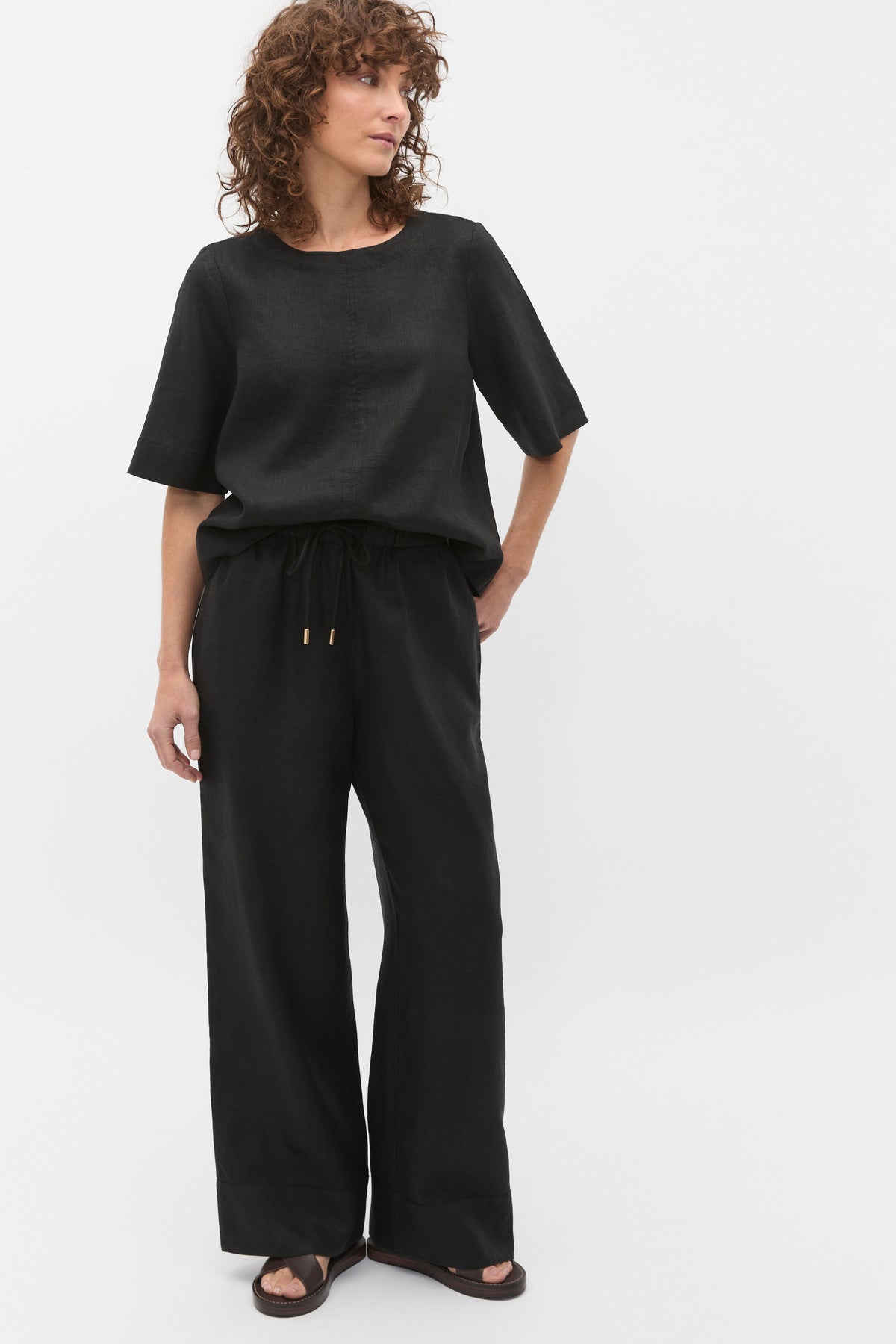 Core Linen Casual Tie Pant