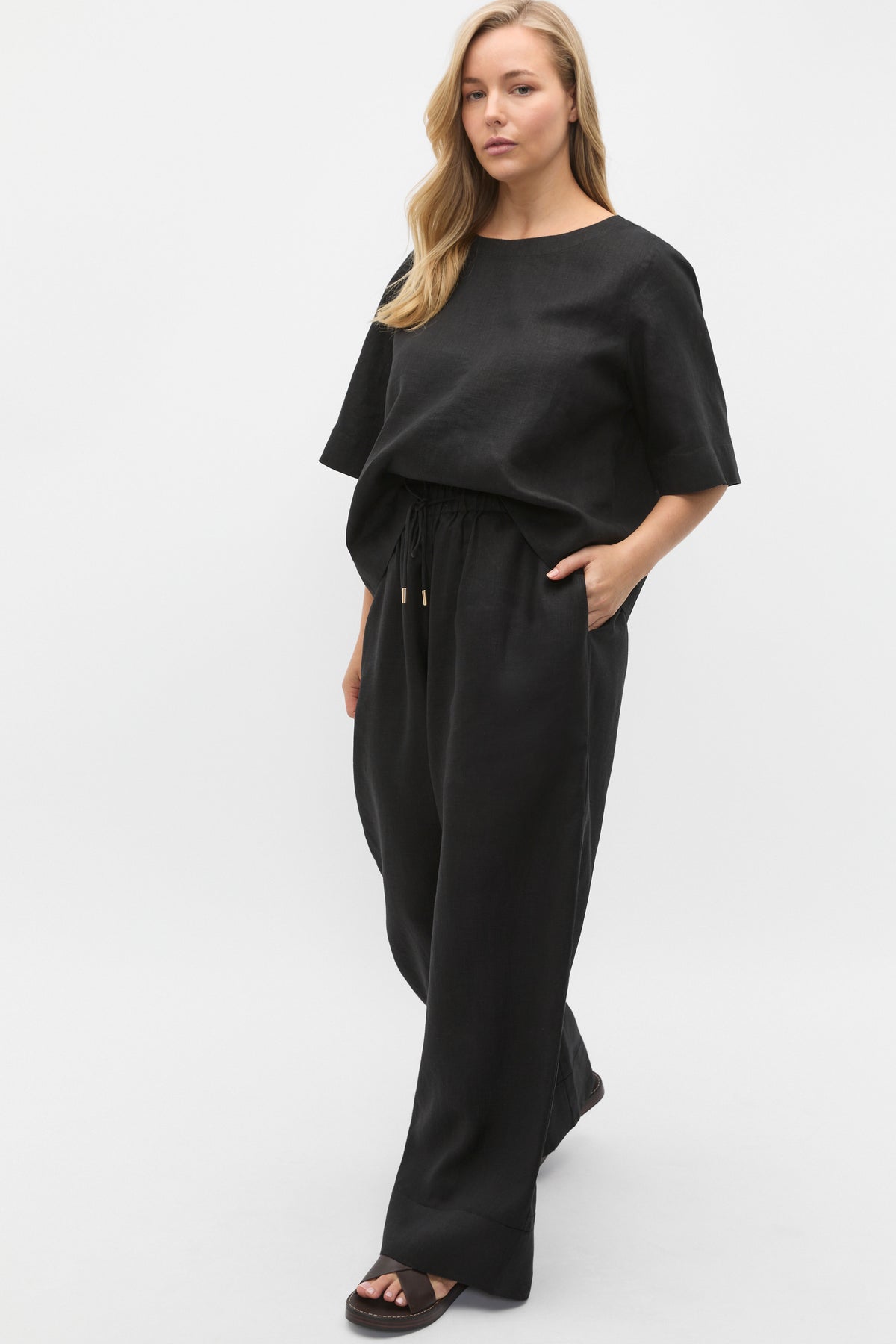 Core Linen Casual Tie Pant