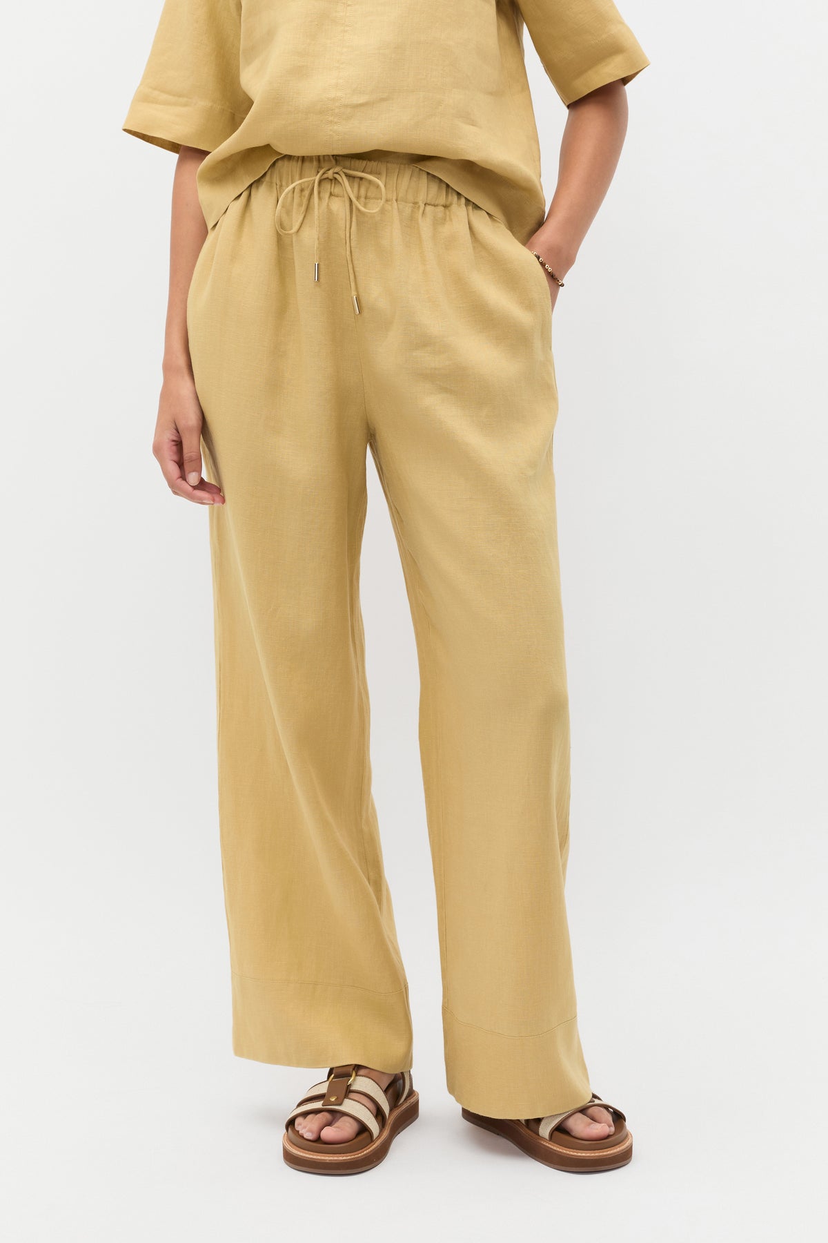 Core Linen Casual Tie Pant