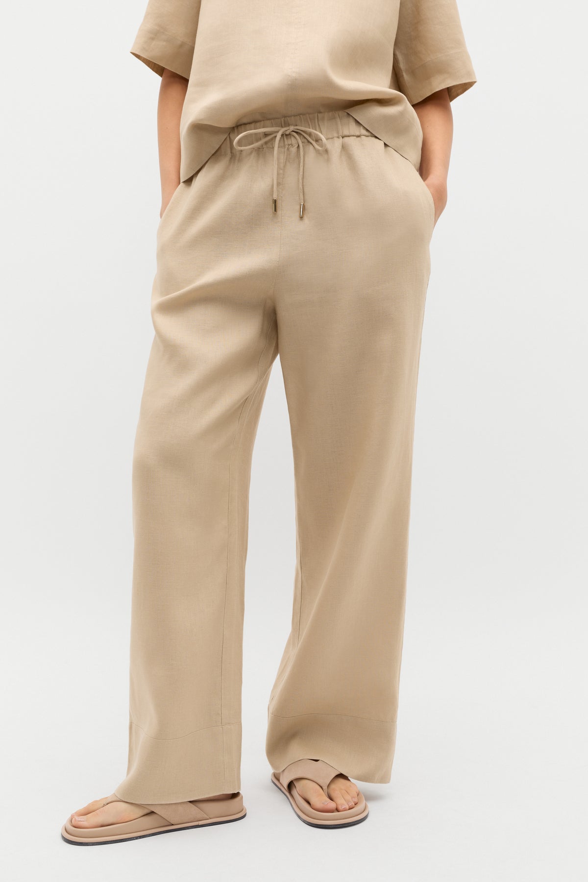Core Linen Casual Tie Pant