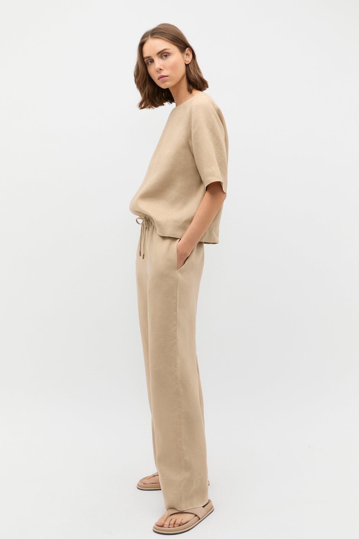 Core Linen Casual Tie Pant