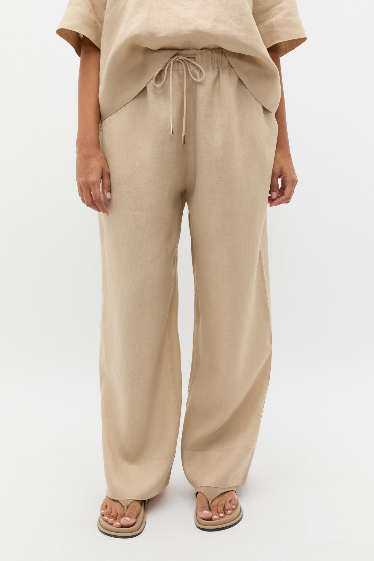 Core Linen Casual Tie Pant