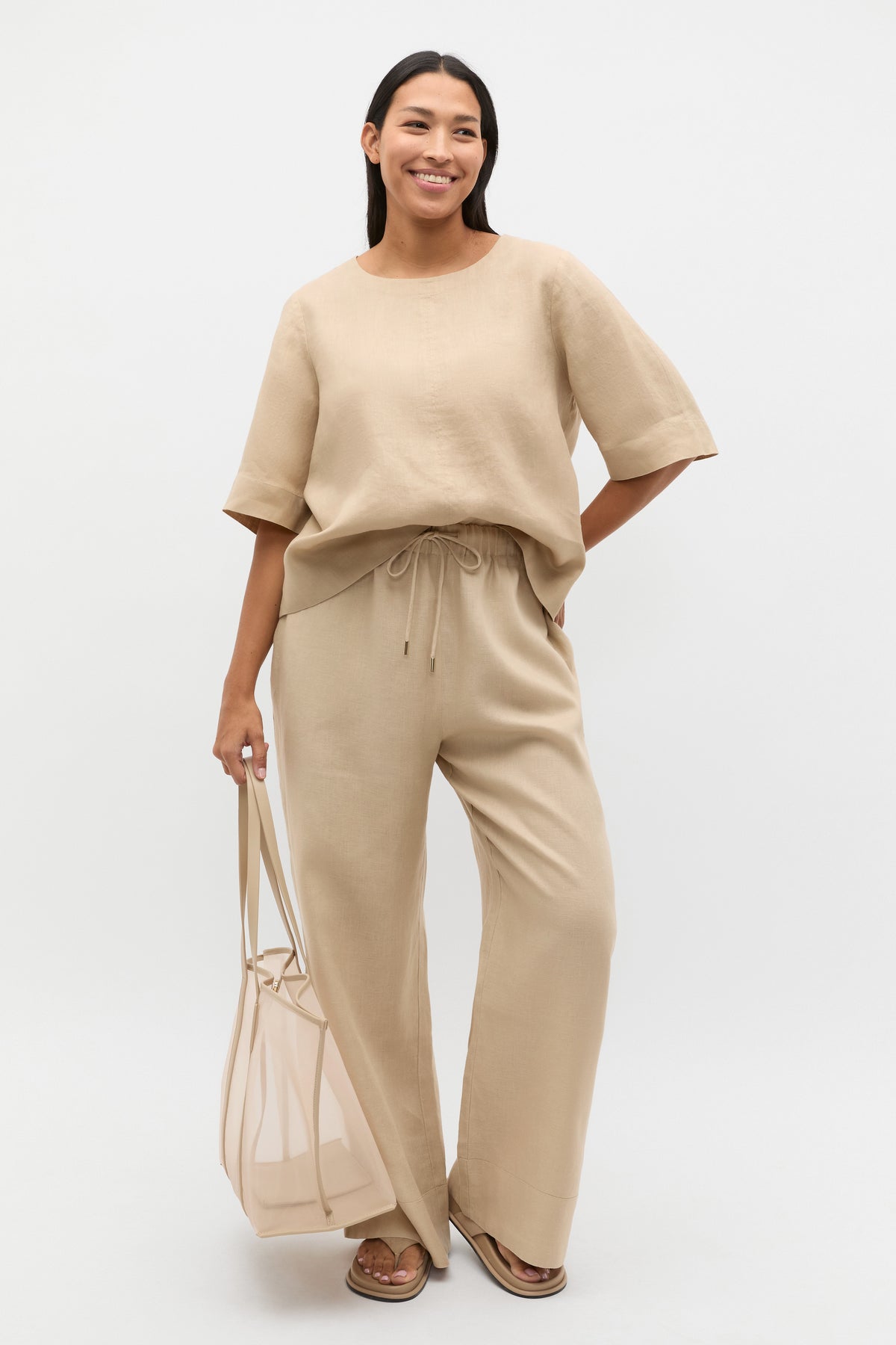 Core Linen Casual Tie Pant