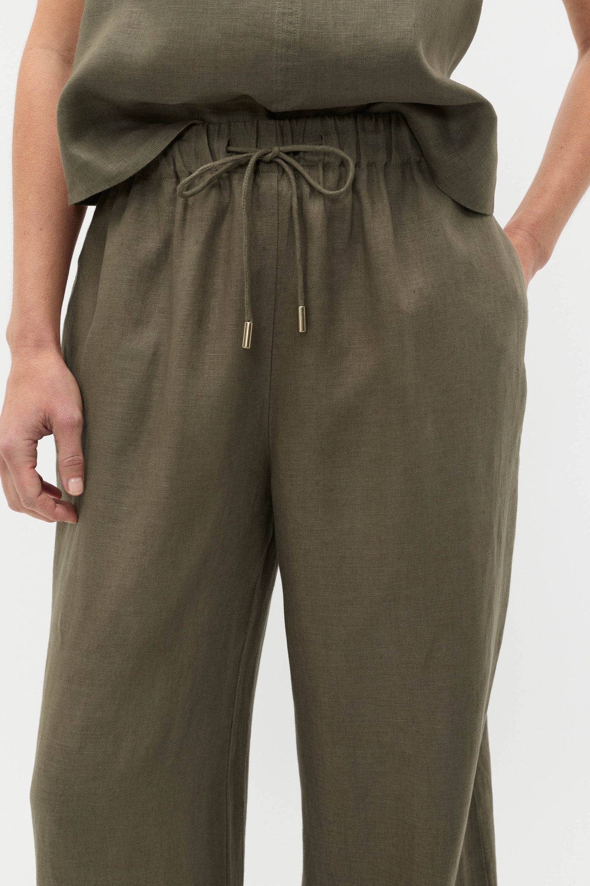 Core Linen Casual Tie Pant