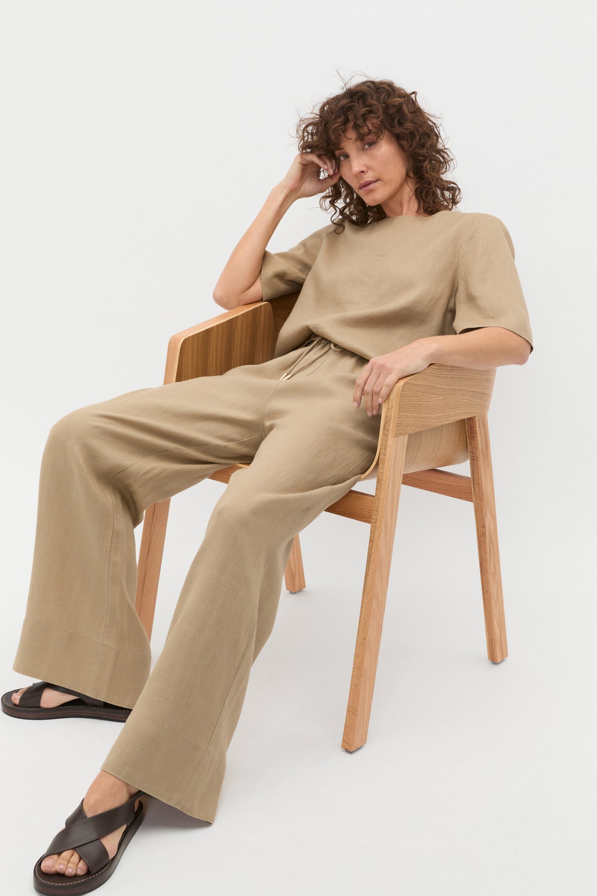 Core Linen Casual Tie Pant