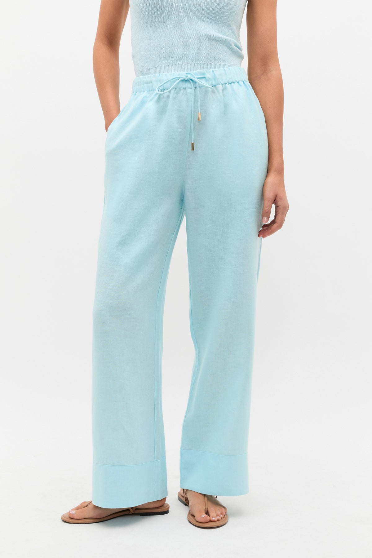 Core Linen Casual Tie Pant
