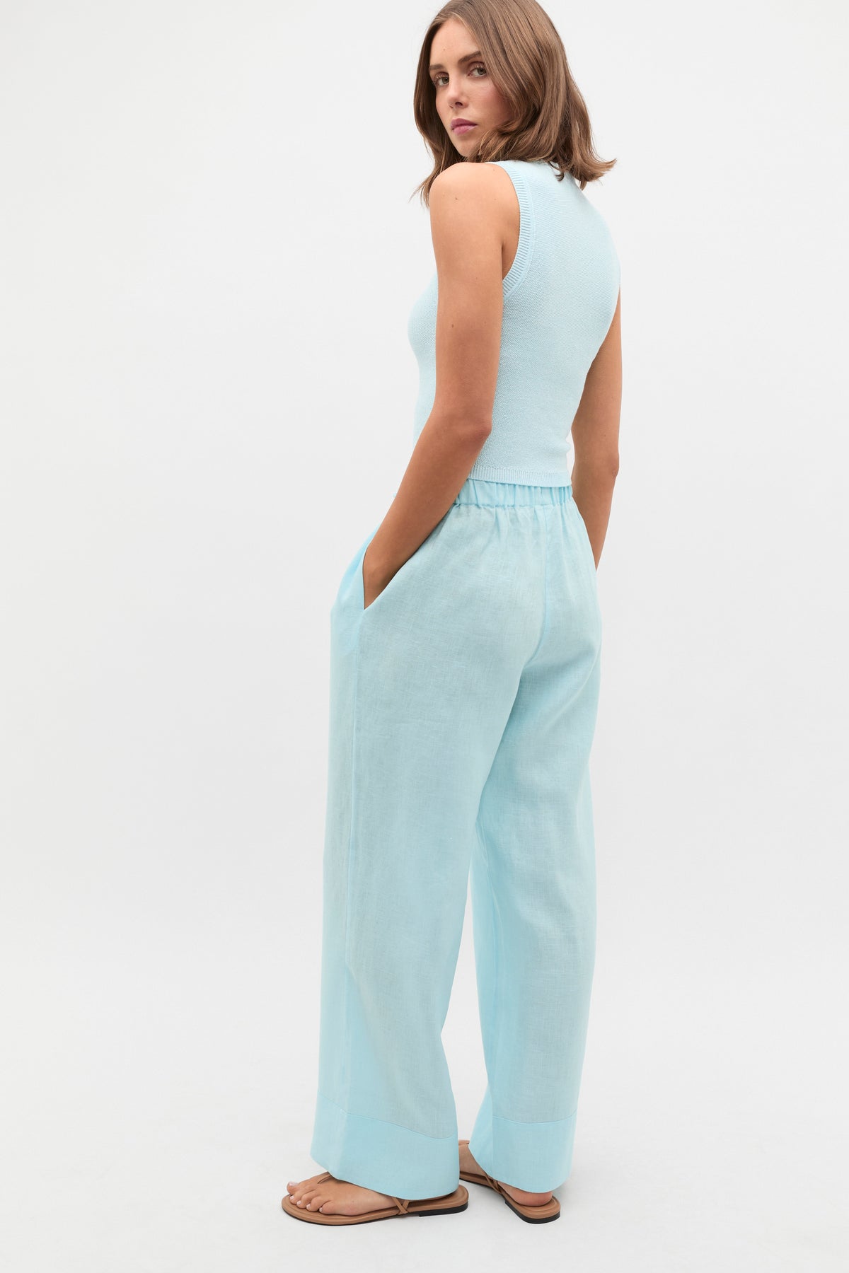 Core Linen Casual Tie Pant