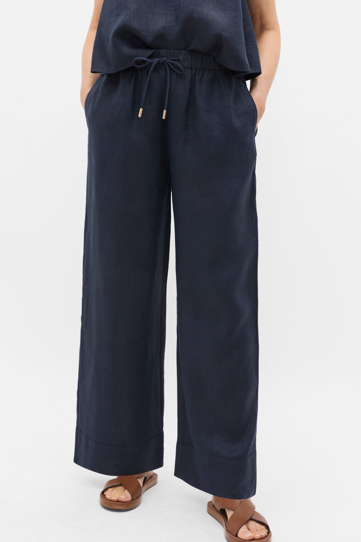 Core Linen Casual Tie Pant