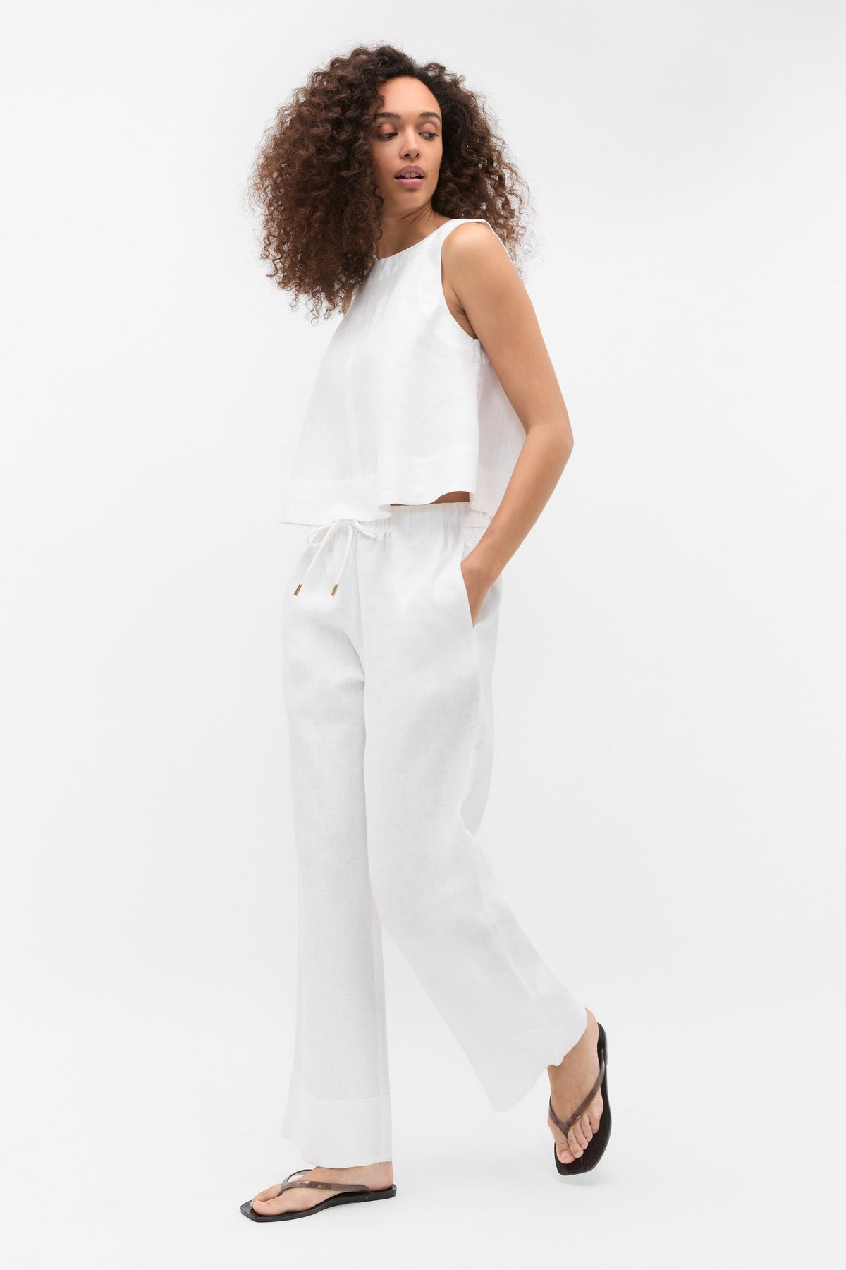 Core Linen Casual Tie Pant