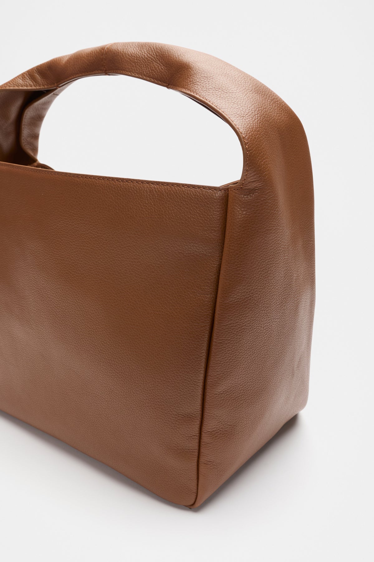 Leather Curved Tote