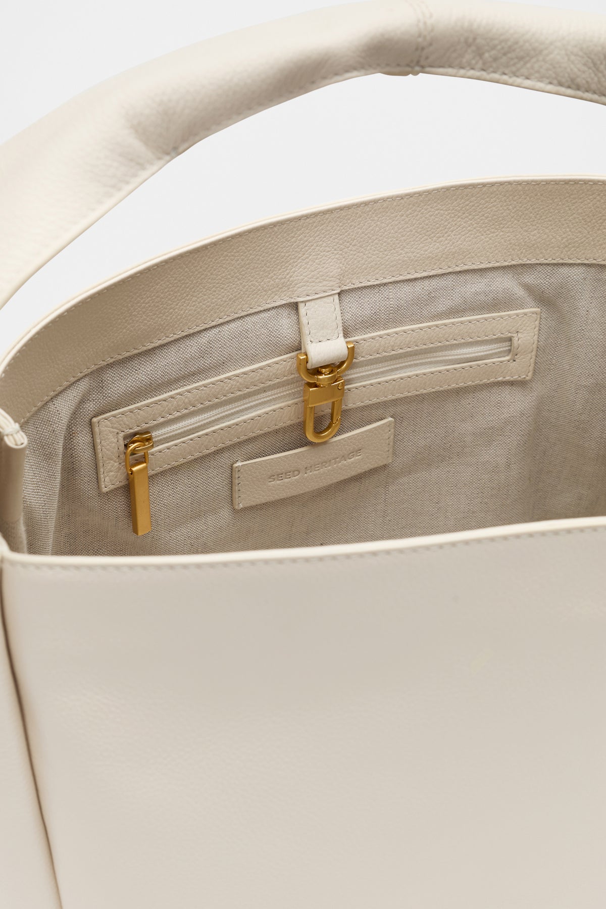 Leather Curved Tote