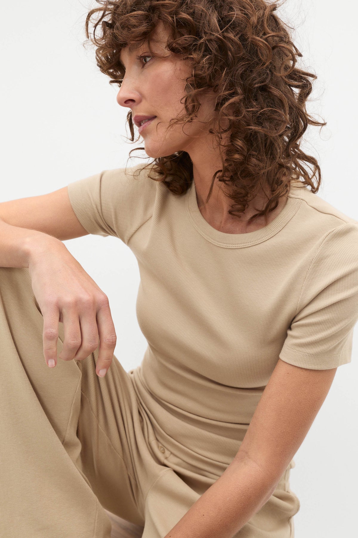 Short Sleeve and Wide Leg Pant PJ Set