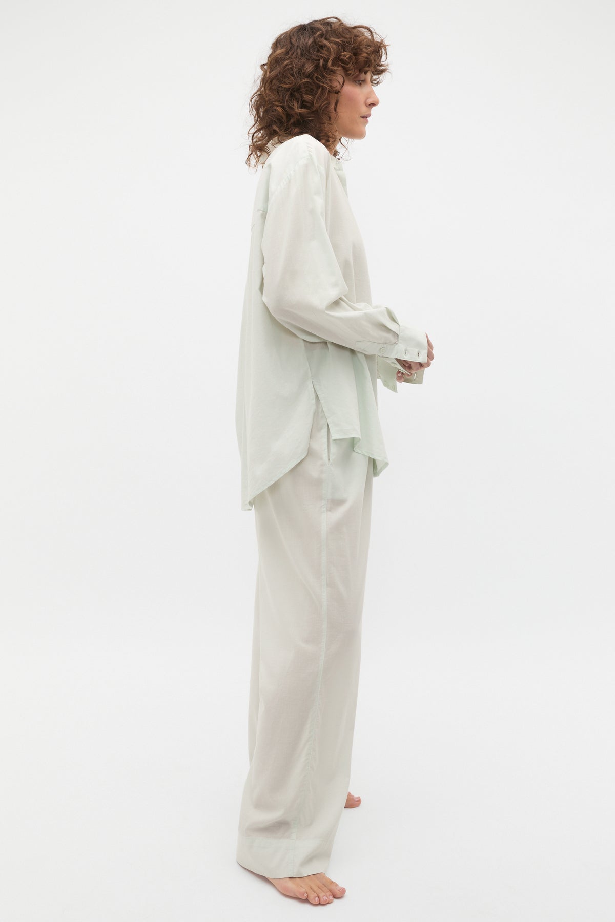 Oversized Voile Long Sleeve and Pant PJ Set