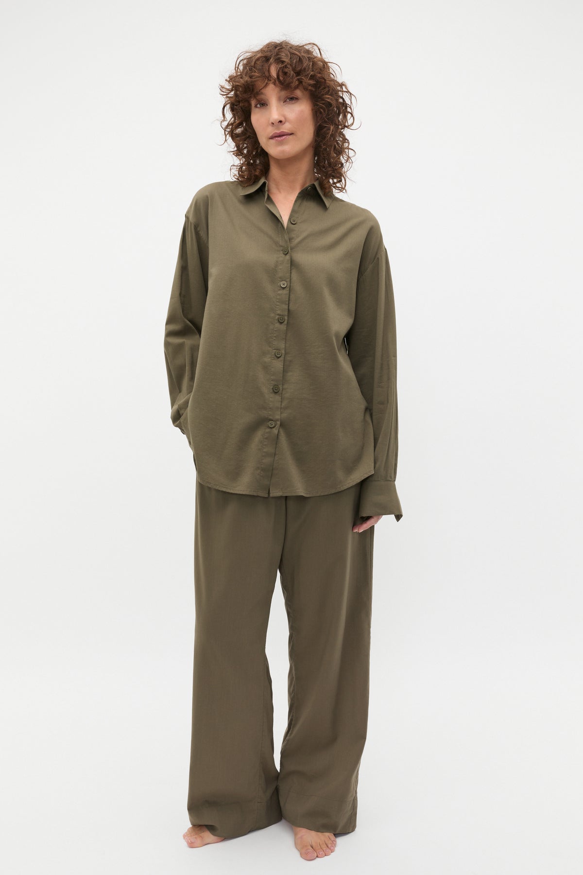 Oversized Voile Long Sleeve and Pant PJ Set