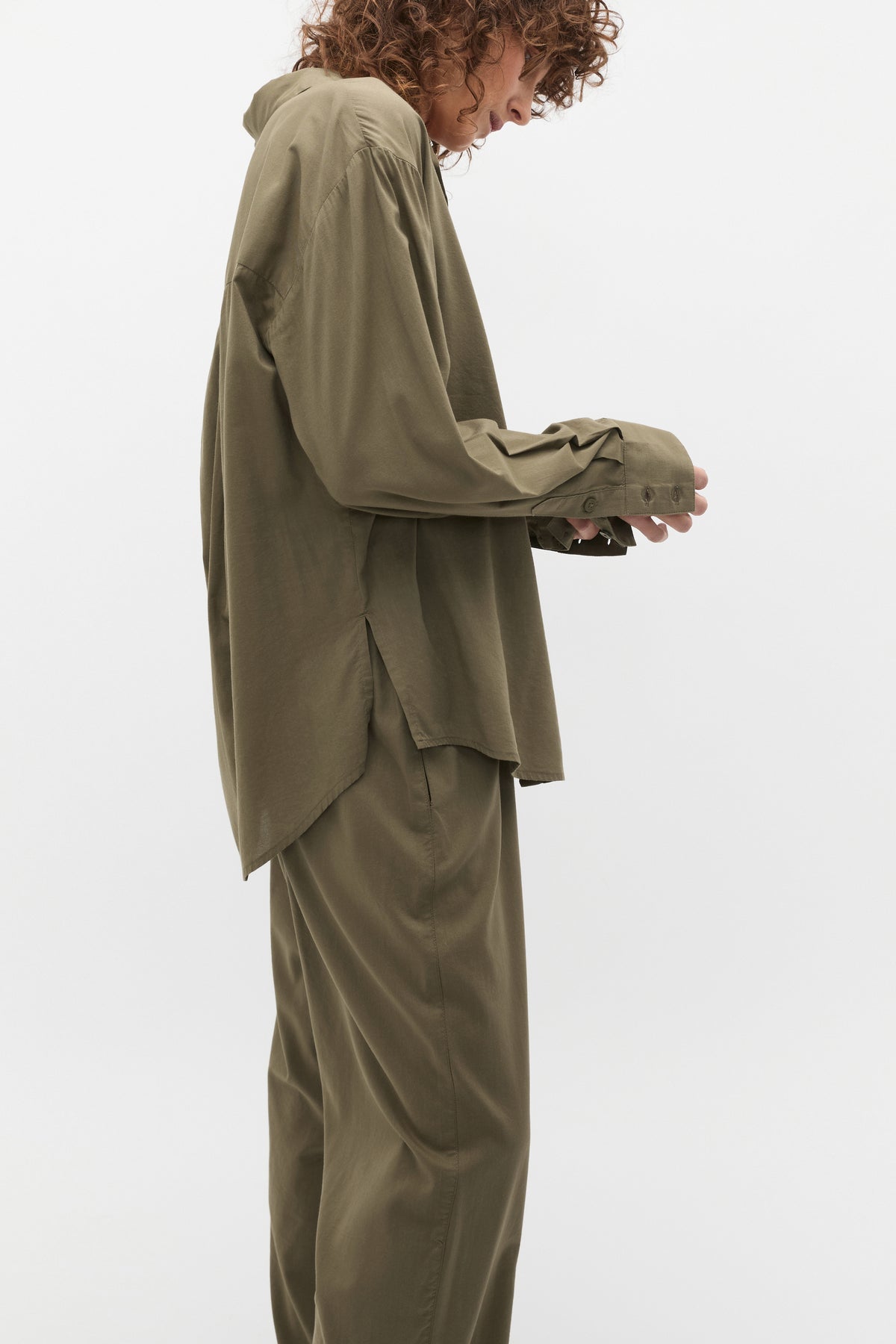Oversized Voile Long Sleeve and Pant PJ Set