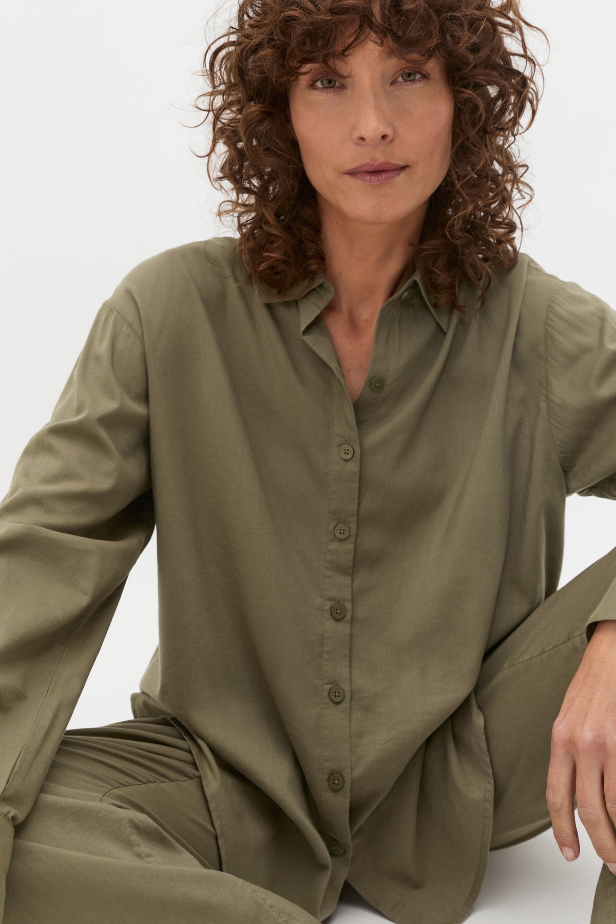 Oversized Voile Long Sleeve and Pant PJ Set
