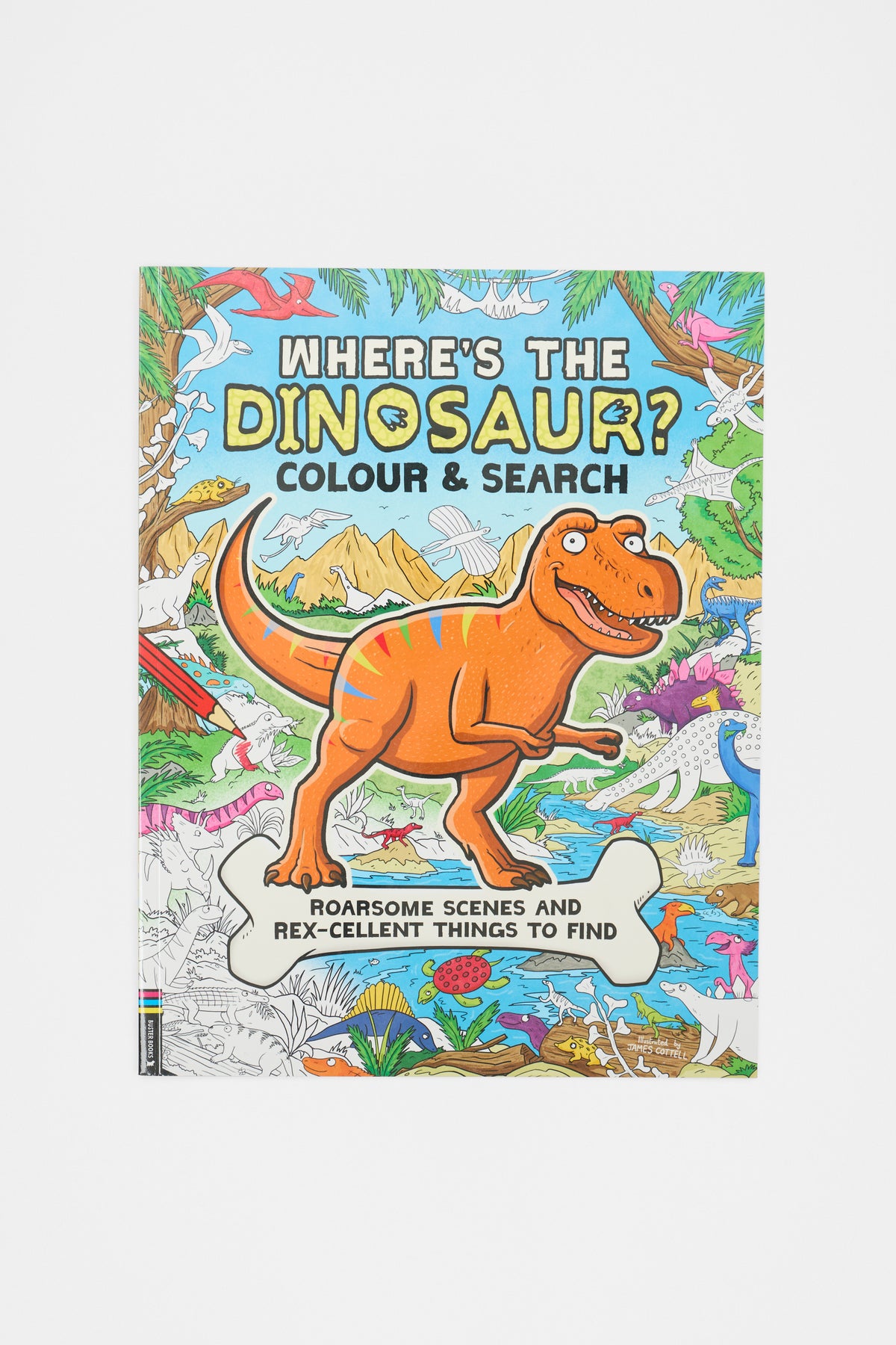 Where's The Dinosaur? Colour And Search Book