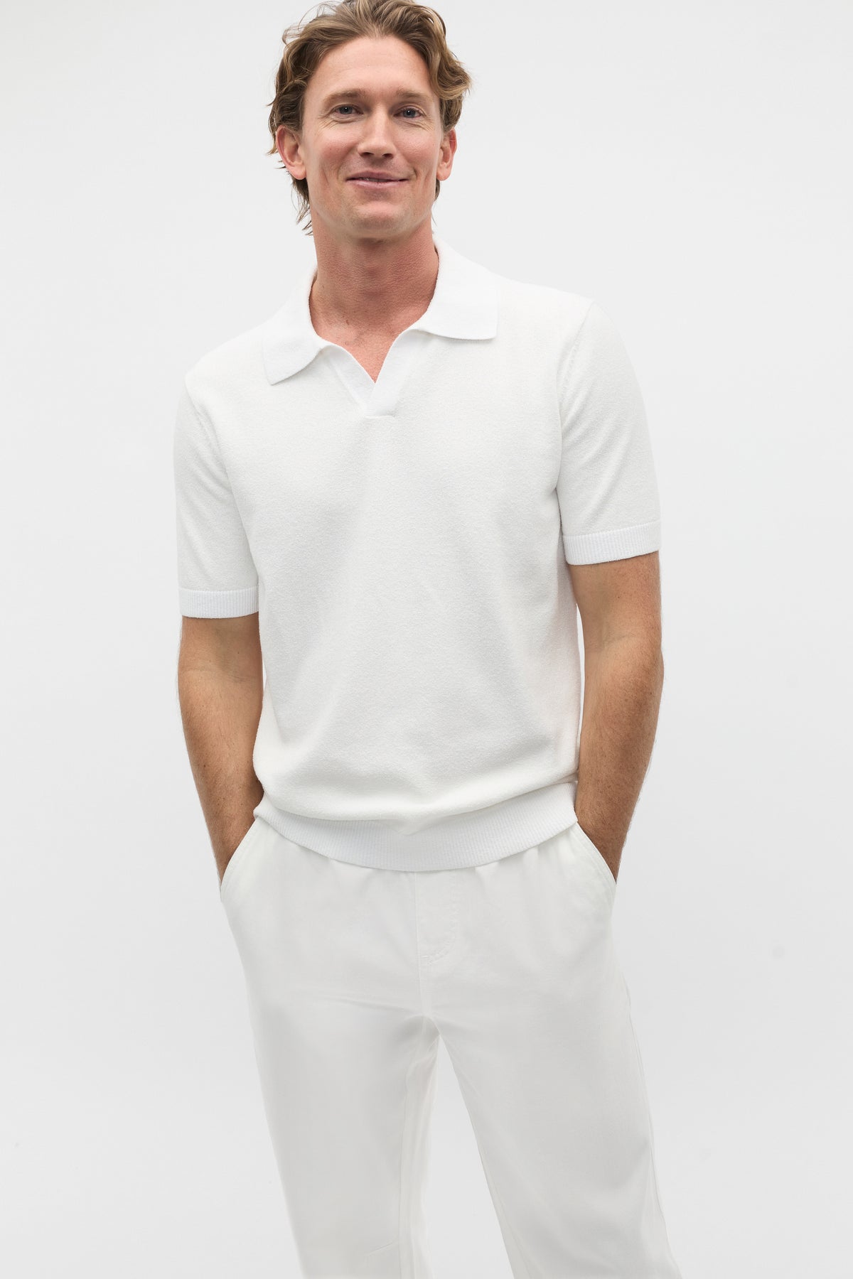 Boucle Knit Trophy Polo