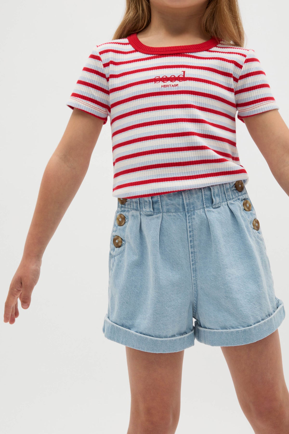 Denim Button Short