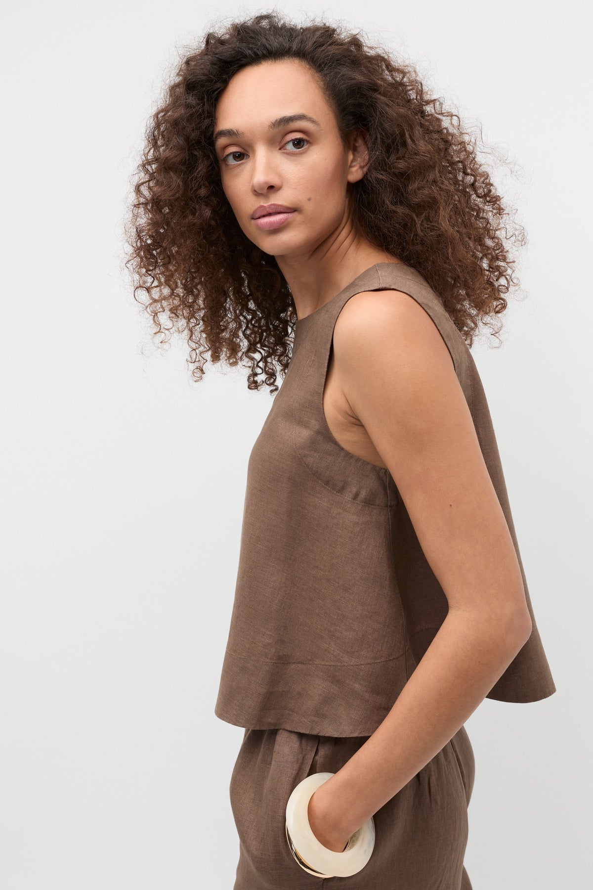 Core Linen Shell Top
