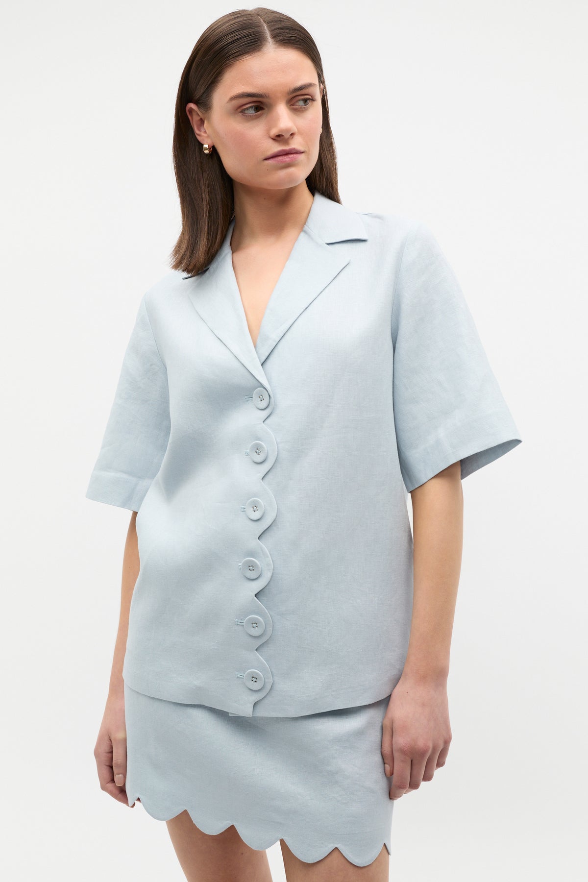 Linen Scallop Shirt