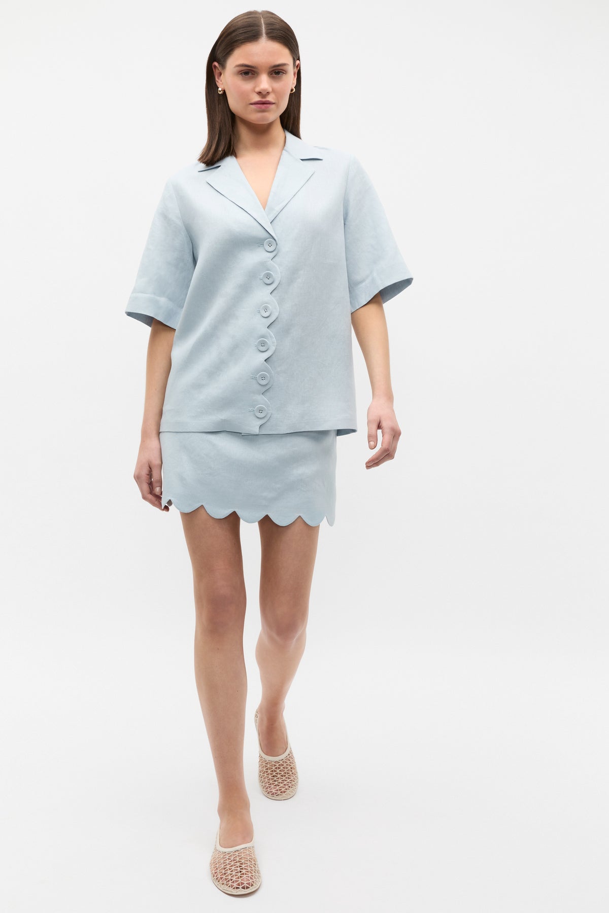 Linen Scallop Shirt