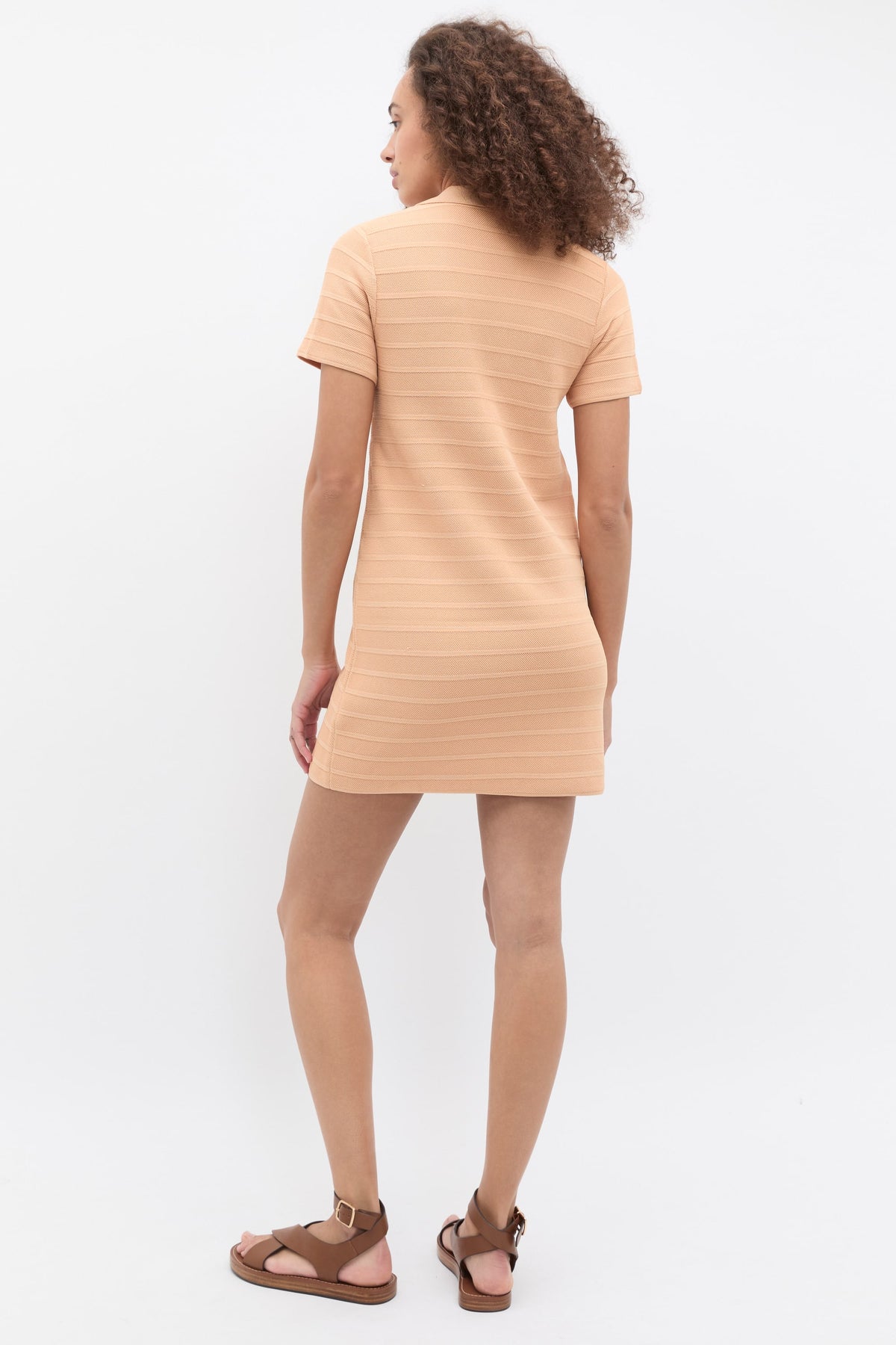 Textured Knit Polo Dress