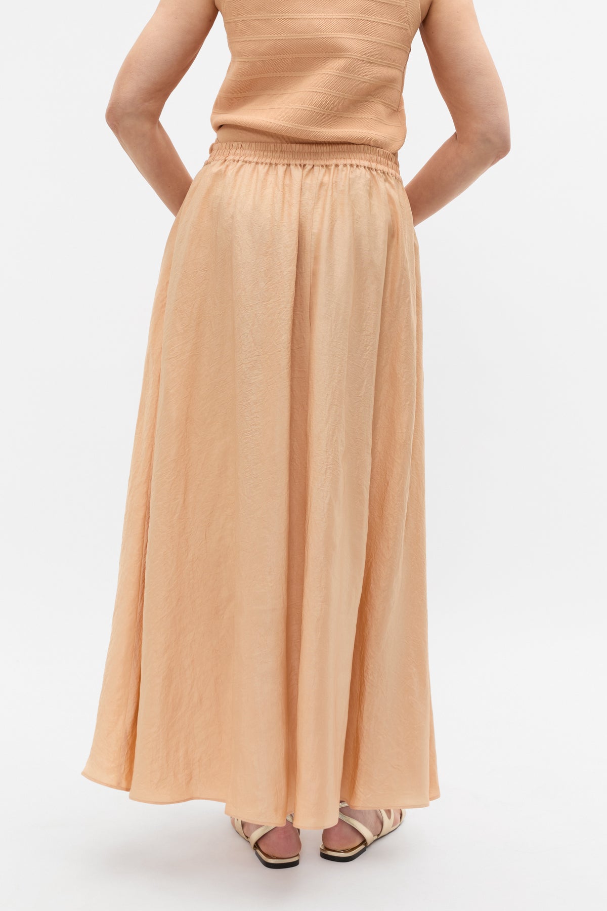 Textured Satin Elasticated Skirt