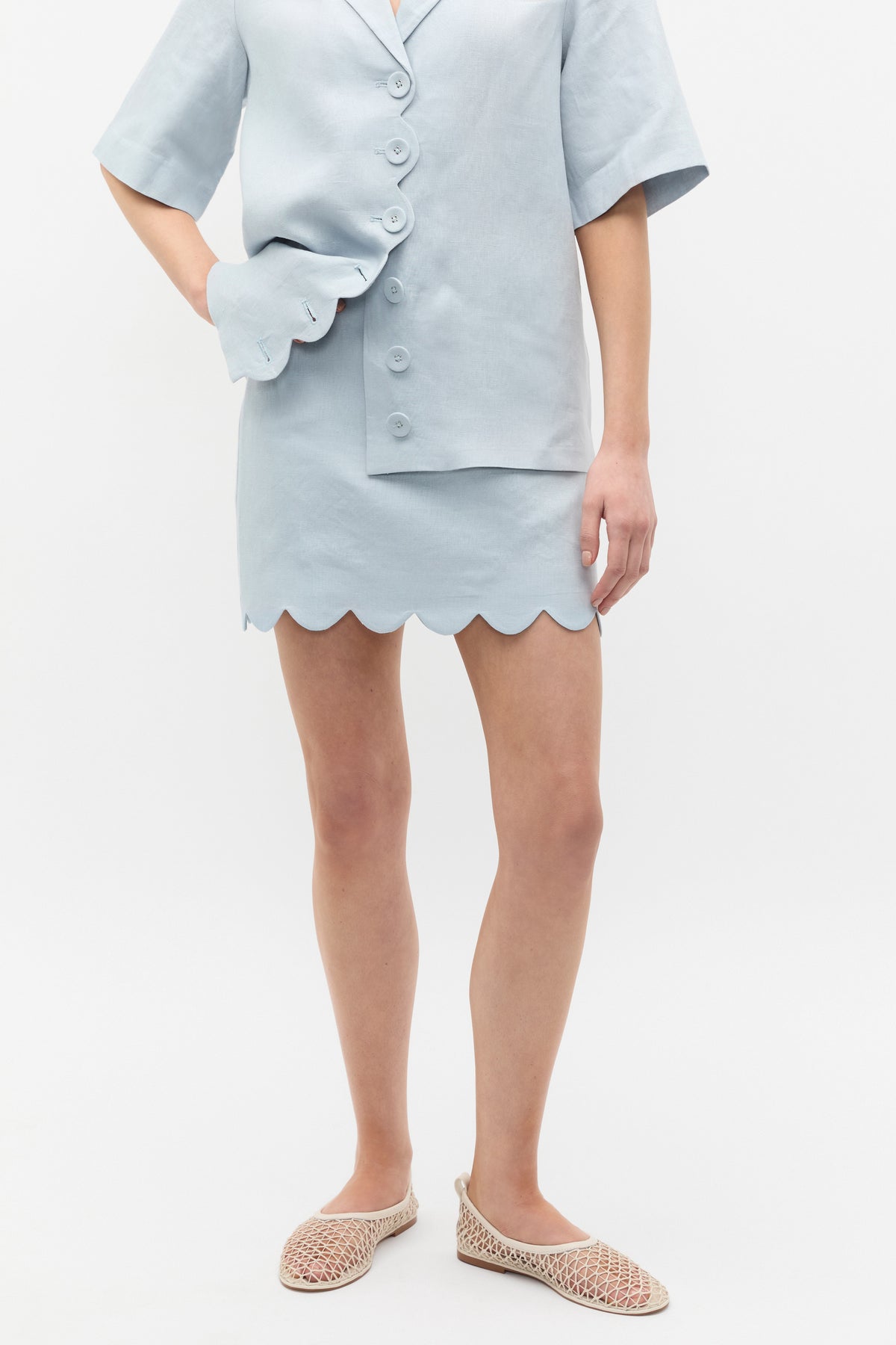 Linen Scallop Skirt