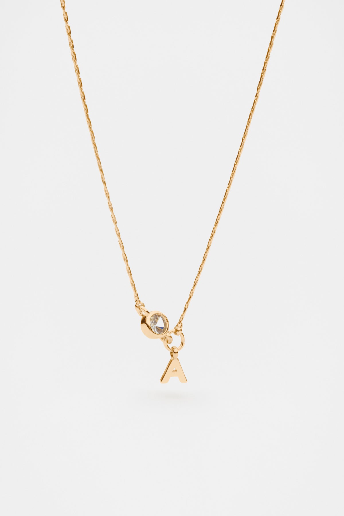 Stone Drop Initial Necklace