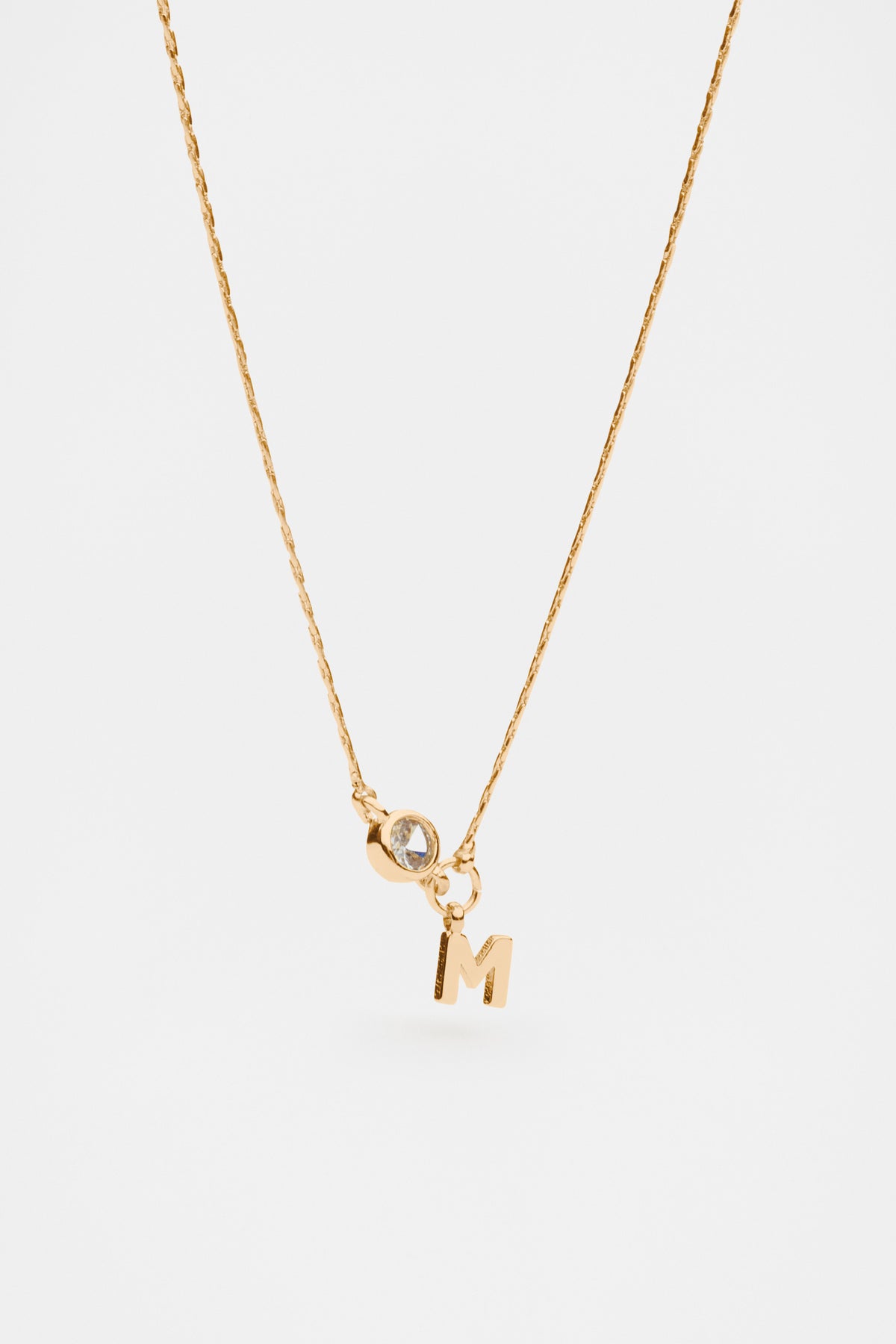 Stone Drop Initial Necklace