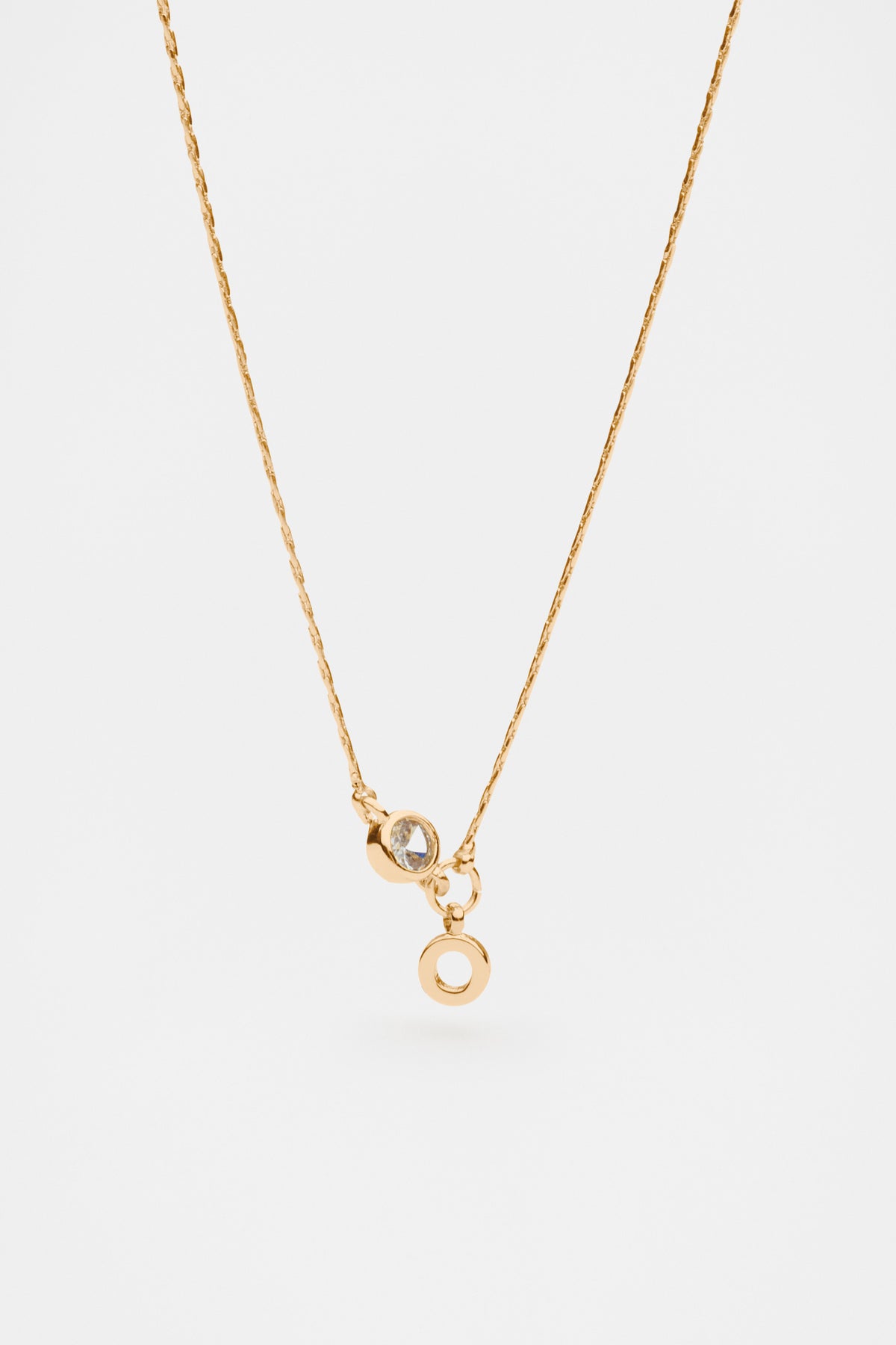 Stone Drop Initial Necklace