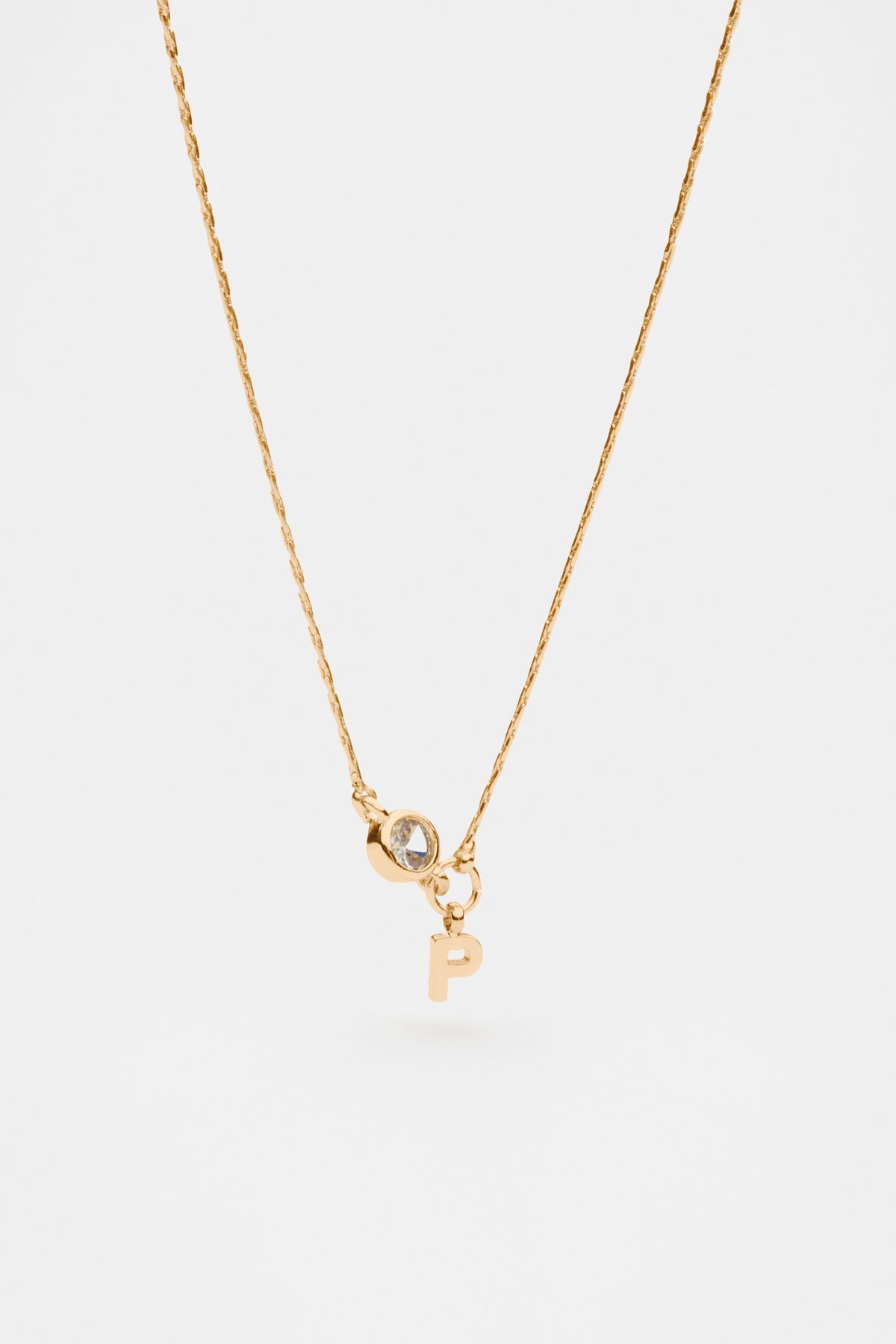 Stone Drop Initial Necklace