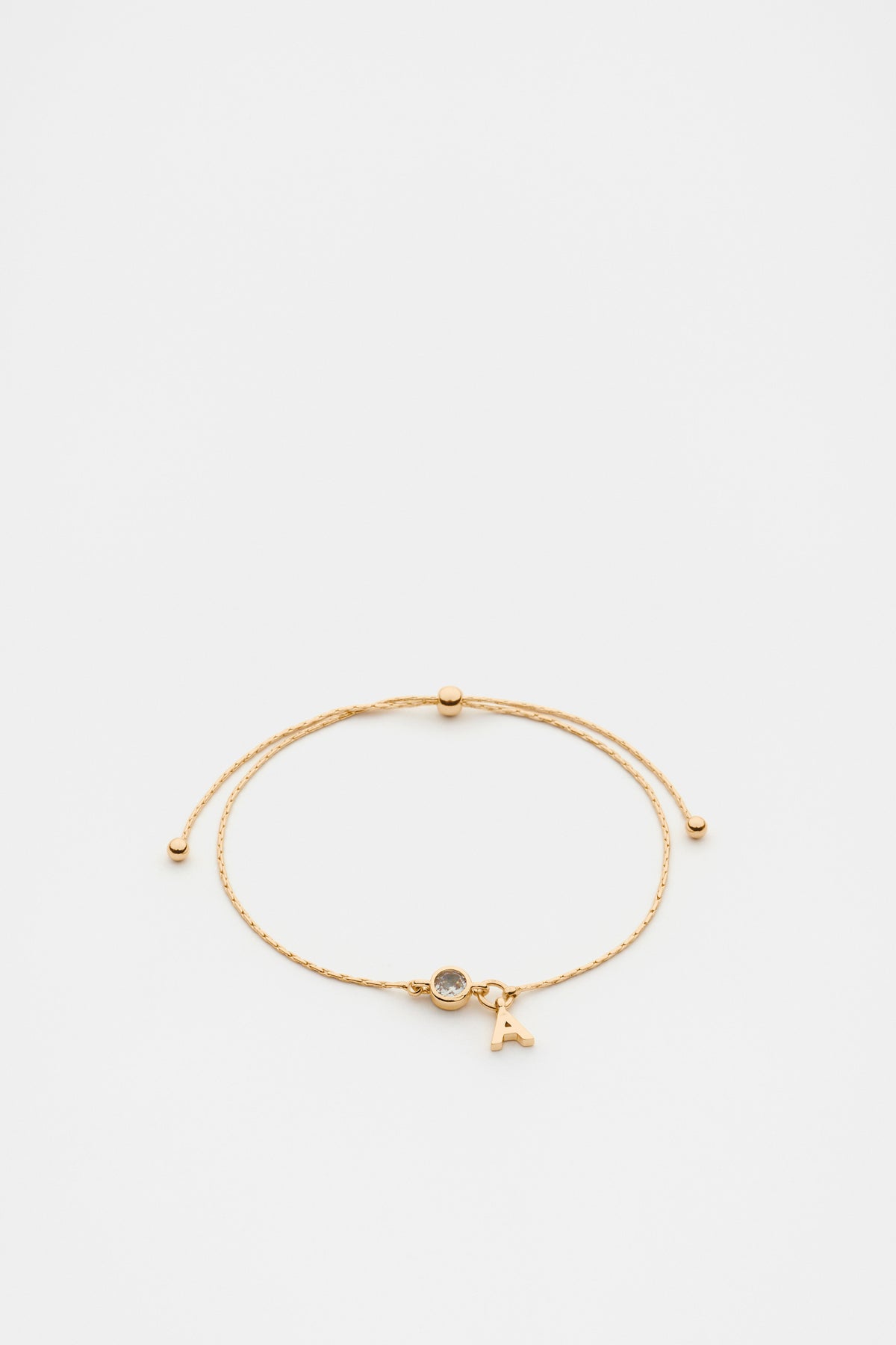 Stone Drop Initial Bracelet