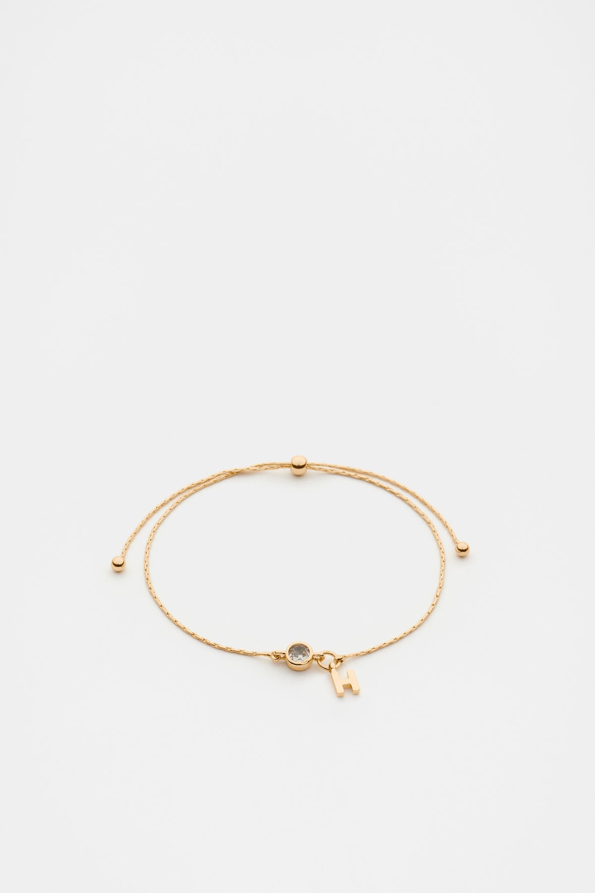 Stone Drop Initial Bracelet