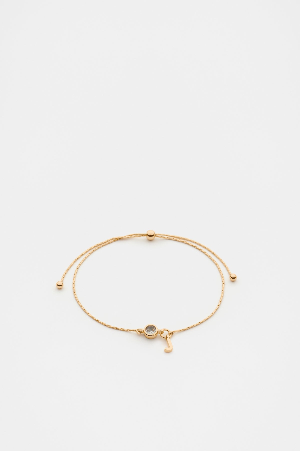 Stone Drop Initial Bracelet