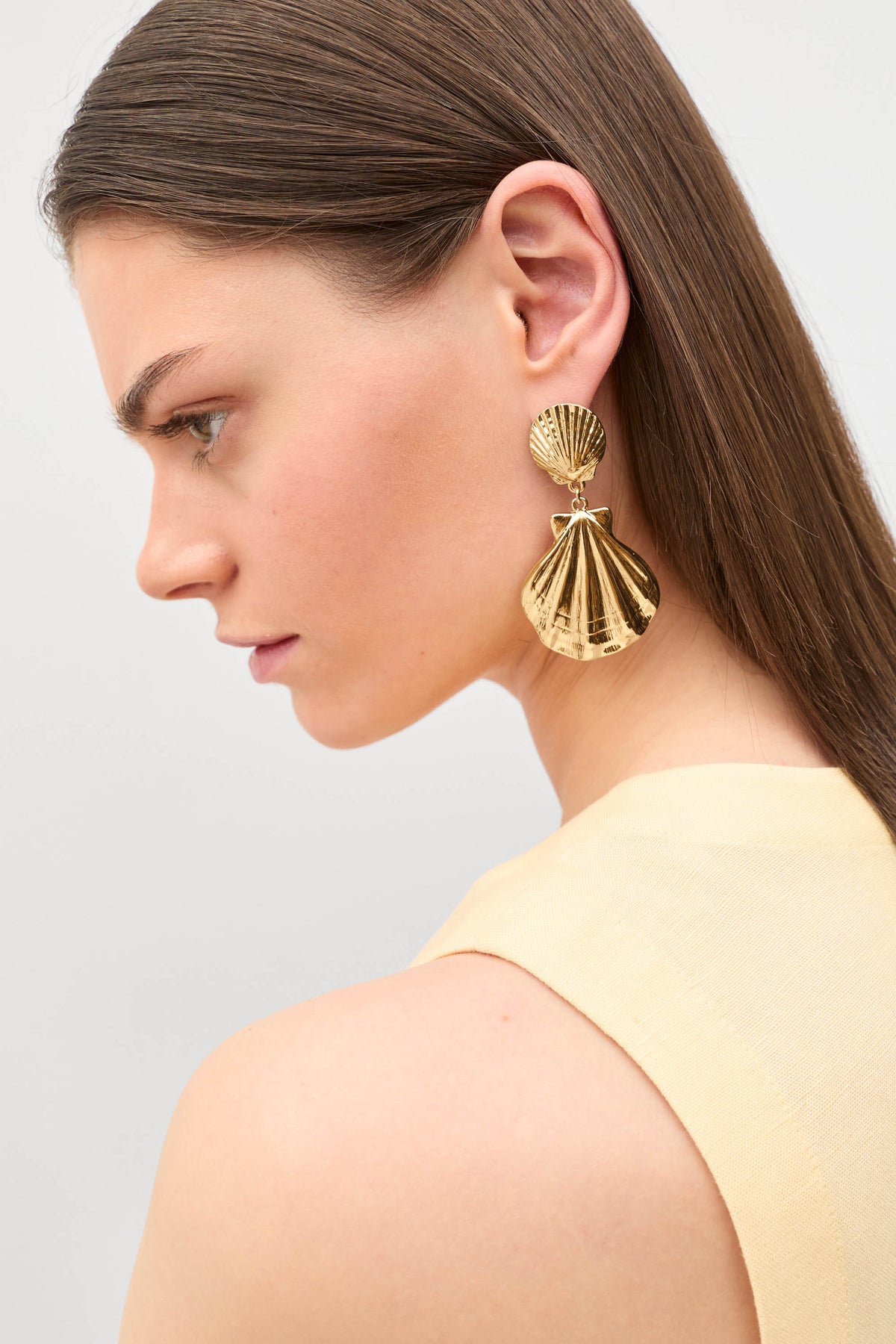 Shell Charm Statement Drop Ear