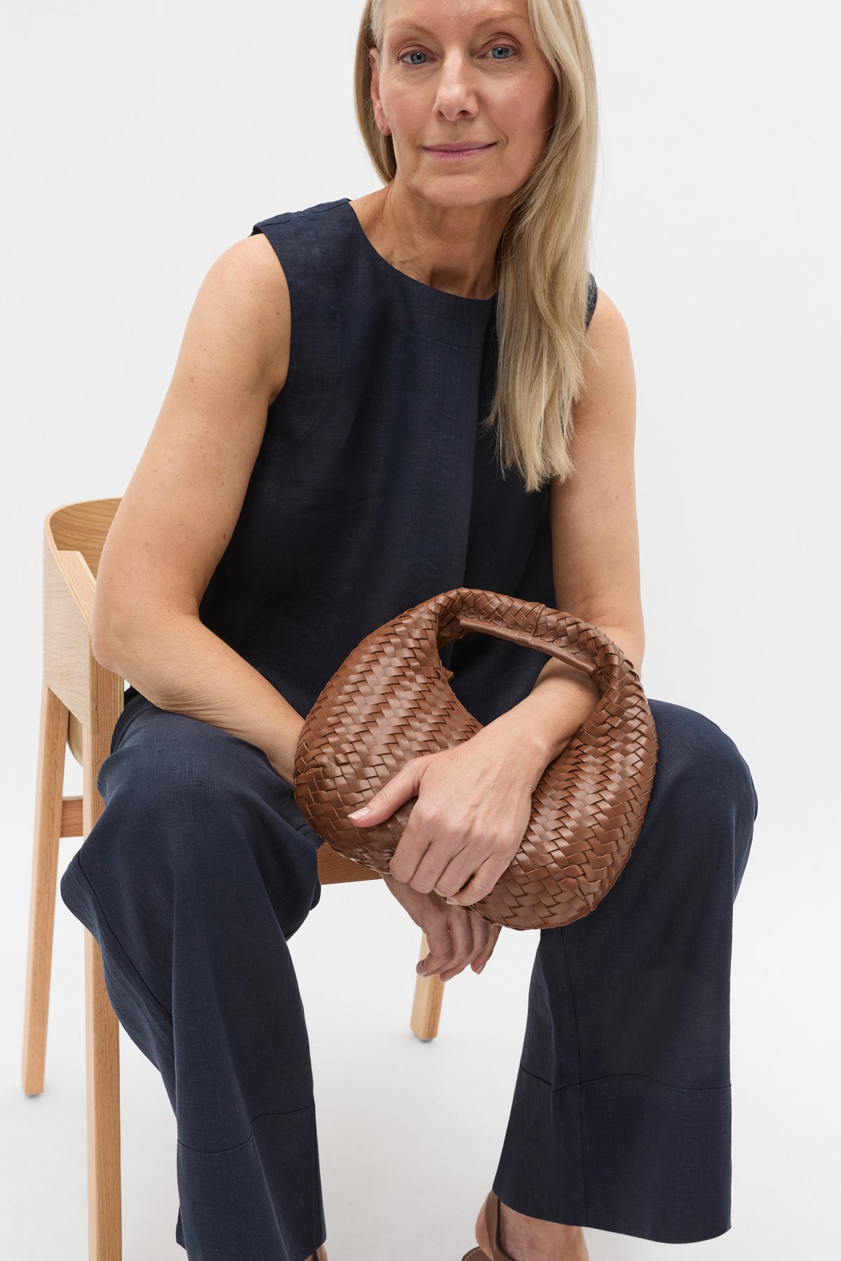Leather Woven Handbag