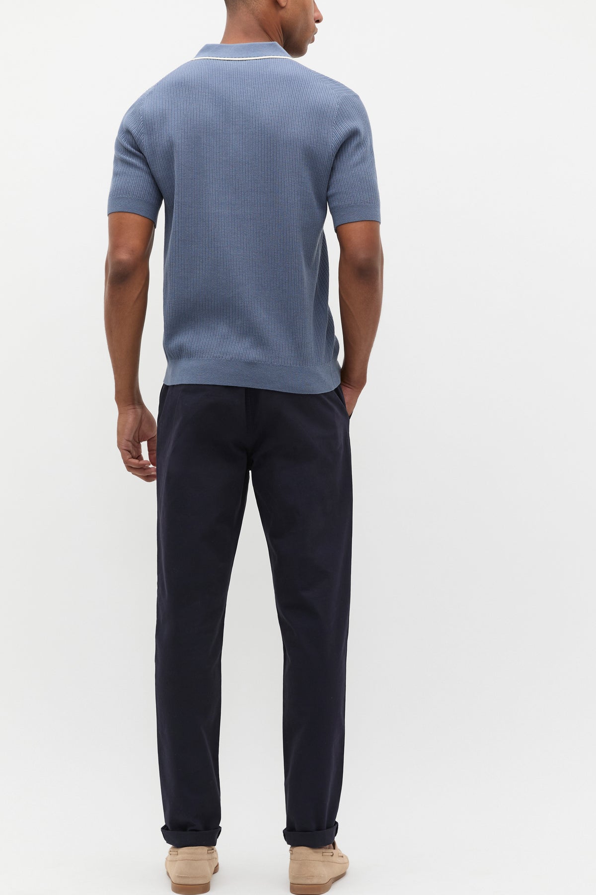 Ribbed Knit Polo