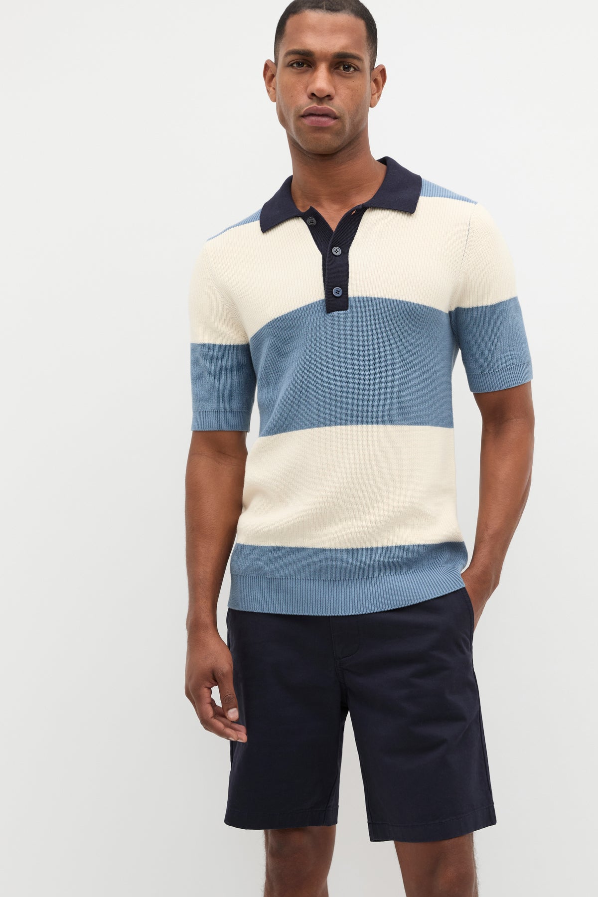 Block Stripe Kn Polo